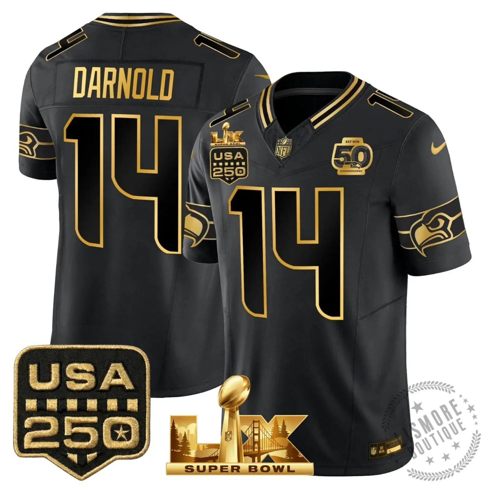 Seattle Seahawks Jaxon Smith-Njigba Super Bowl Champions Throwback Football Jersey 146 Seattle Seahawks Jaxon Smith-Njigba Super Bowl Champions Throwback Football Jersey
