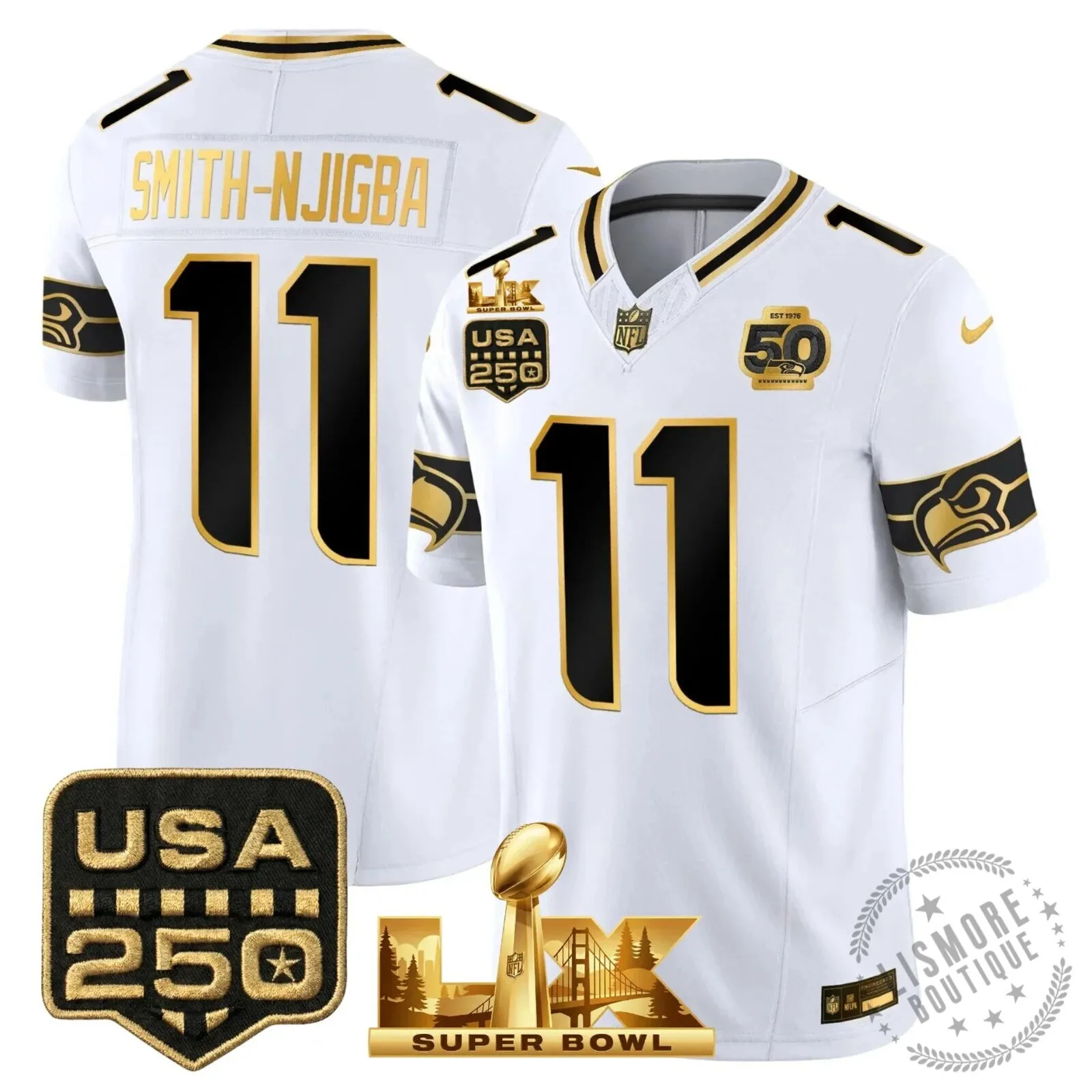 Seattle Seahawks Jaxon Smith-Njigba Super Bowl Champions Throwback Football Jersey 151 Seattle Seahawks Jaxon Smith-Njigba Super Bowl Champions Throwback Football Jersey