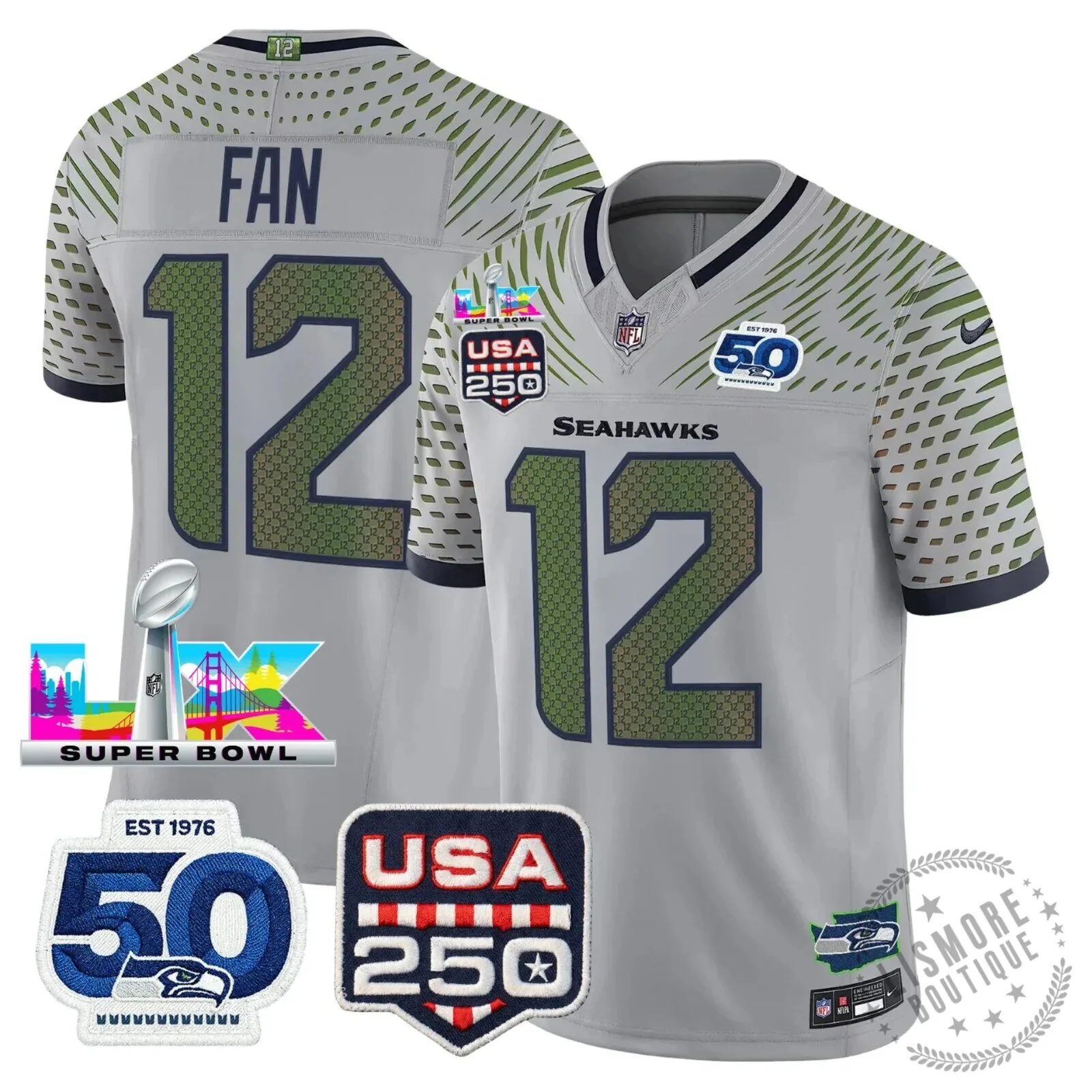 Seattle Seahawks Jaxon Smith-Njigba Super Bowl Champions Throwback Football Jersey 156 Seattle Seahawks Jaxon Smith-Njigba Super Bowl Champions Throwback Football Jersey