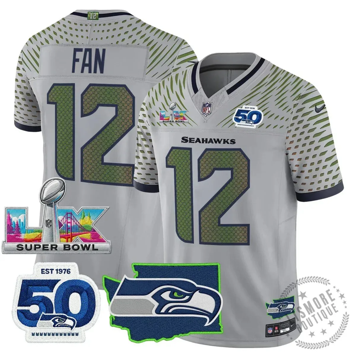 Seattle Seahawks Jaxon Smith-Njigba Super Bowl Champions Throwback Football Jersey 161 Seattle Seahawks Jaxon Smith-Njigba Super Bowl Champions Throwback Football Jersey