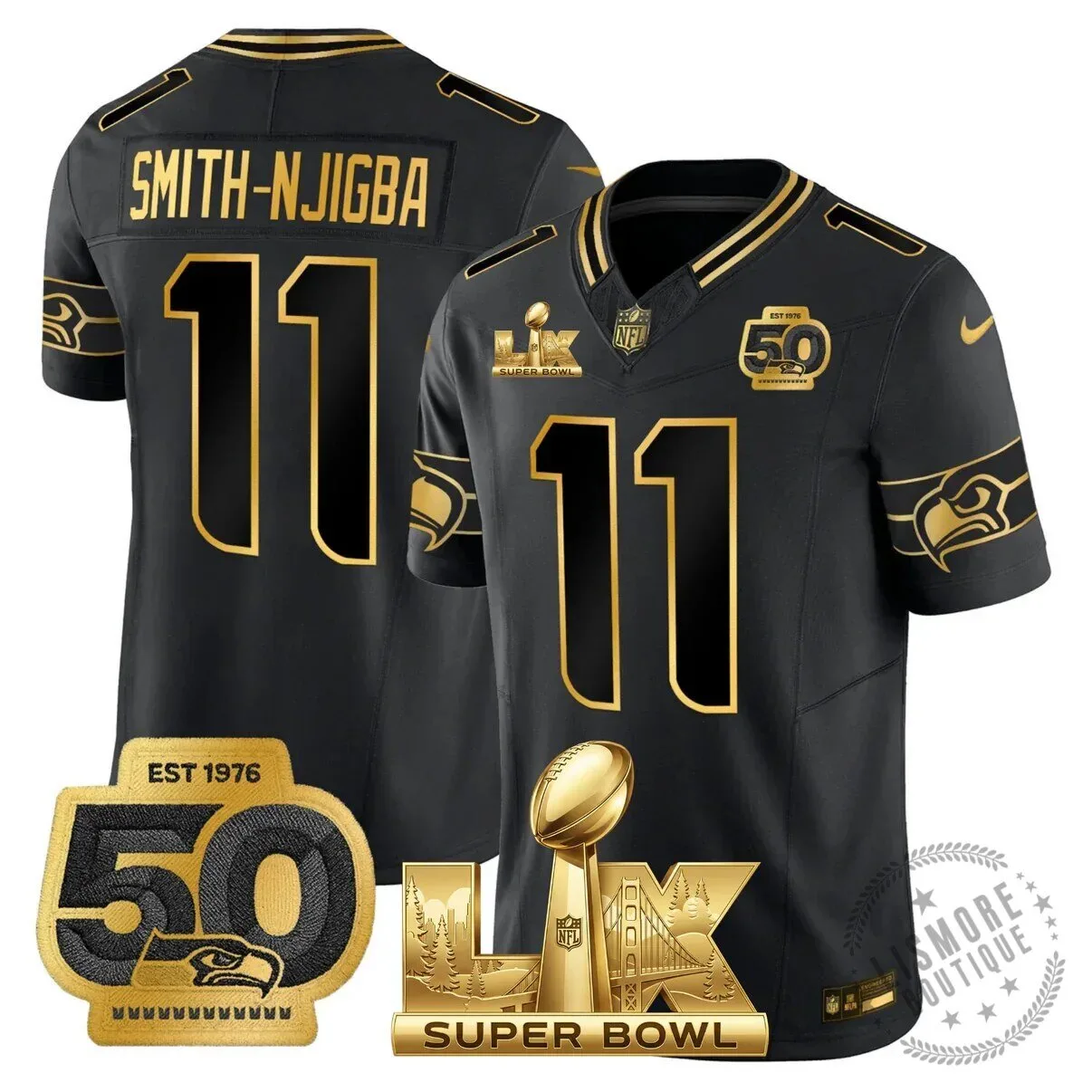 Seattle Seahawks Jaxon Smith-Njigba Super Bowl Champions Throwback Football Jersey 164 Seattle Seahawks Jaxon Smith-Njigba Super Bowl Champions Throwback Football Jersey