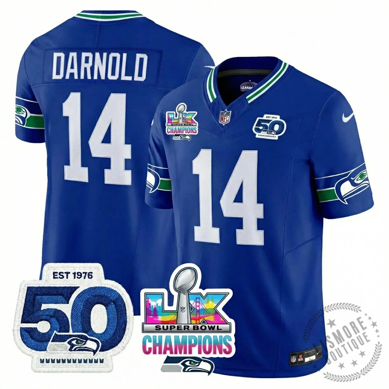 Seattle Seahawks Jaxon Smith-Njigba Super Bowl Champions Throwback Football Jersey 181 Seattle Seahawks Jaxon Smith-Njigba Super Bowl Champions Throwback Football Jersey