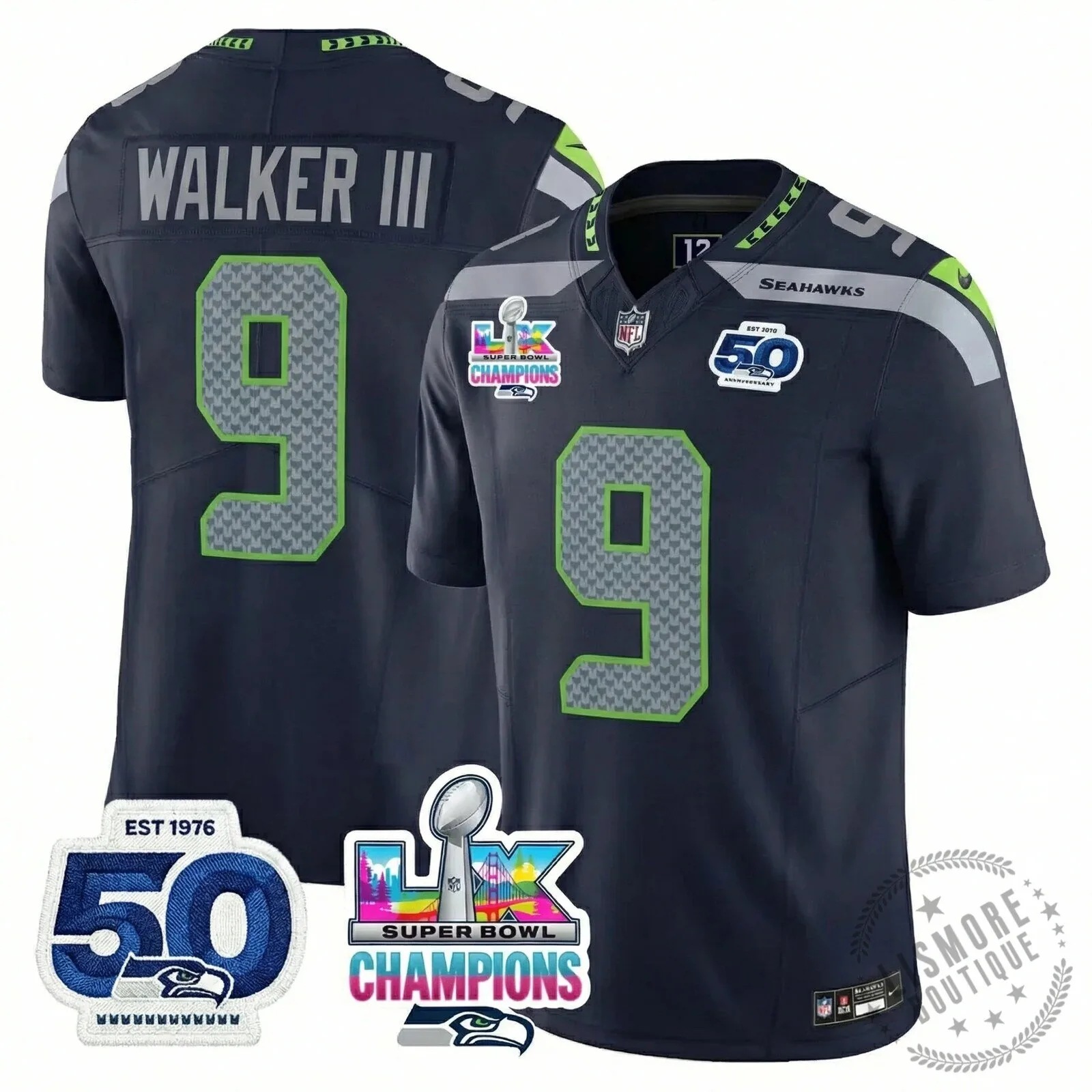 Seattle Seahawks Jaxon Smith-Njigba Super Bowl Champions Throwback Football Jersey 184 Seattle Seahawks Jaxon Smith-Njigba Super Bowl Champions Throwback Football Jersey
