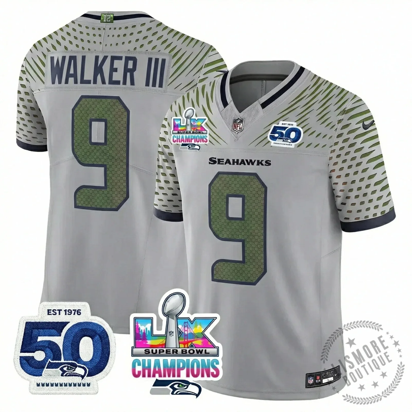 Seattle Seahawks Jaxon Smith-Njigba Super Bowl Champions Throwback Football Jersey 186 Seattle Seahawks Jaxon Smith-Njigba Super Bowl Champions Throwback Football Jersey