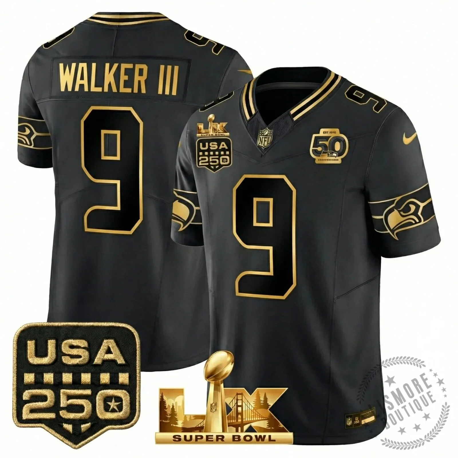 Seattle Seahawks Jaxon Smith-Njigba Super Bowl Champions Throwback Football Jersey 187 Seattle Seahawks Jaxon Smith-Njigba Super Bowl Champions Throwback Football Jersey