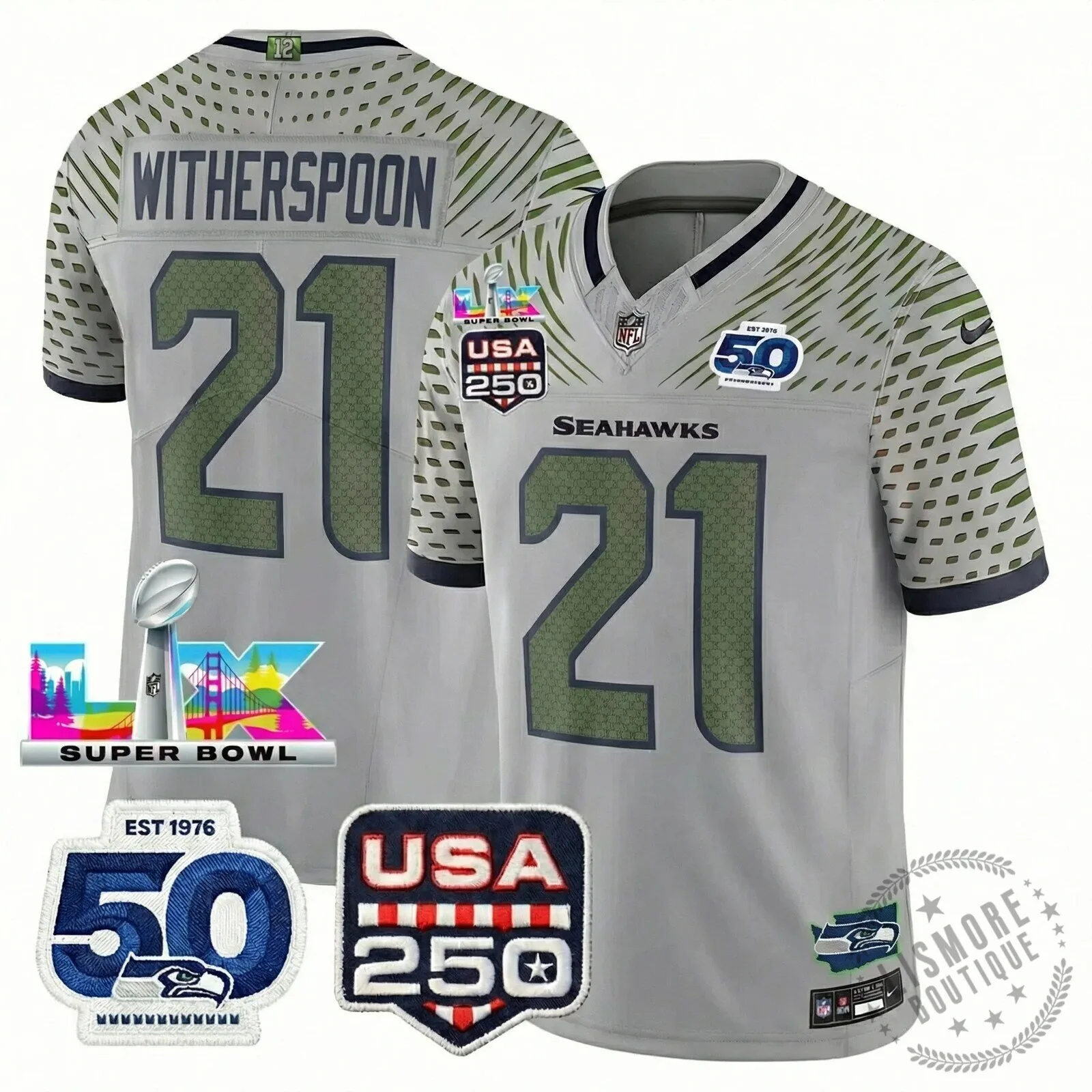 Seattle Seahawks Jaxon Smith-Njigba Super Bowl Champions Throwback Football Jersey 193 Seattle Seahawks Jaxon Smith-Njigba Super Bowl Champions Throwback Football Jersey