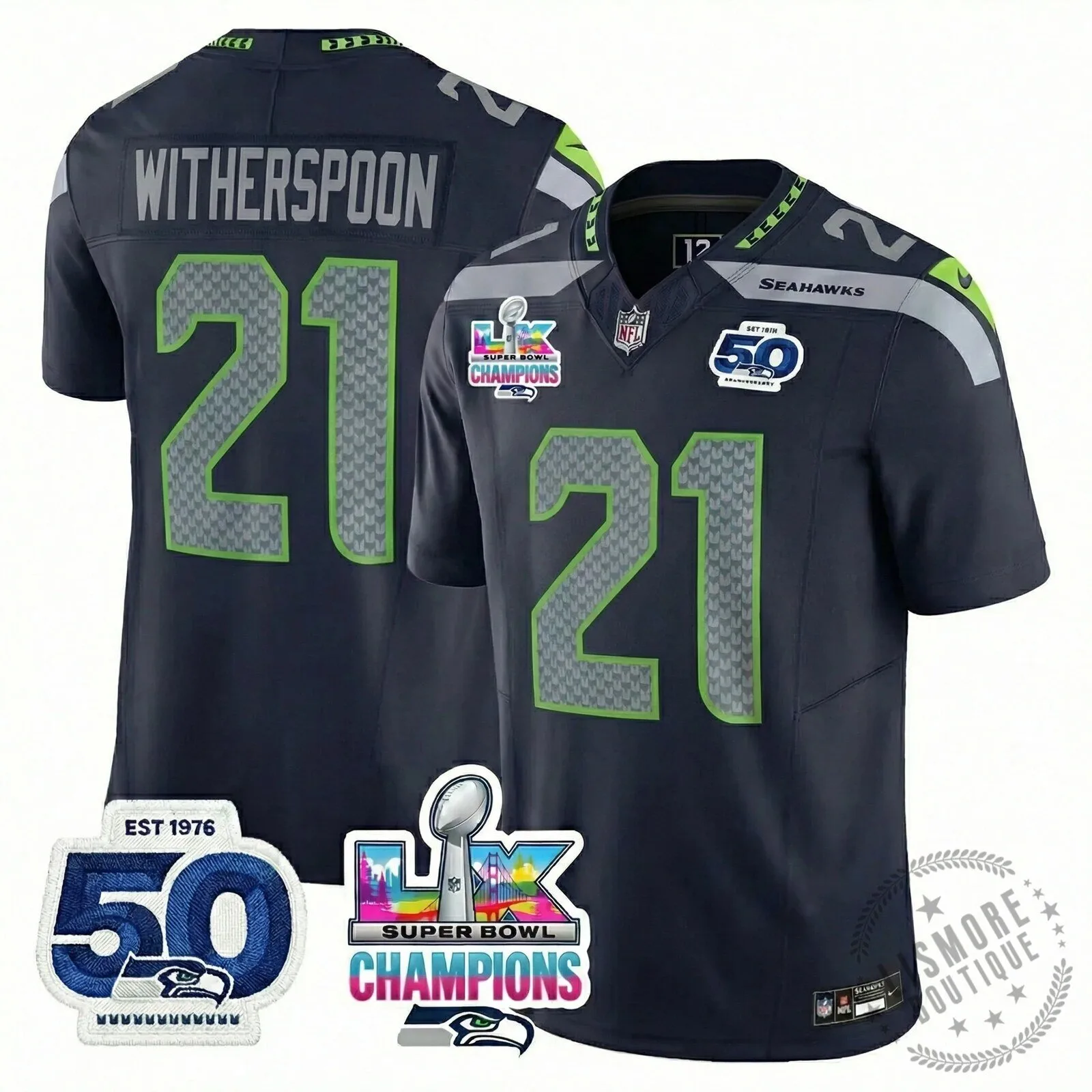 Seattle Seahawks Jaxon Smith-Njigba Super Bowl Champions Throwback Football Jersey 200 Seattle Seahawks Jaxon Smith-Njigba Super Bowl Champions Throwback Football Jersey