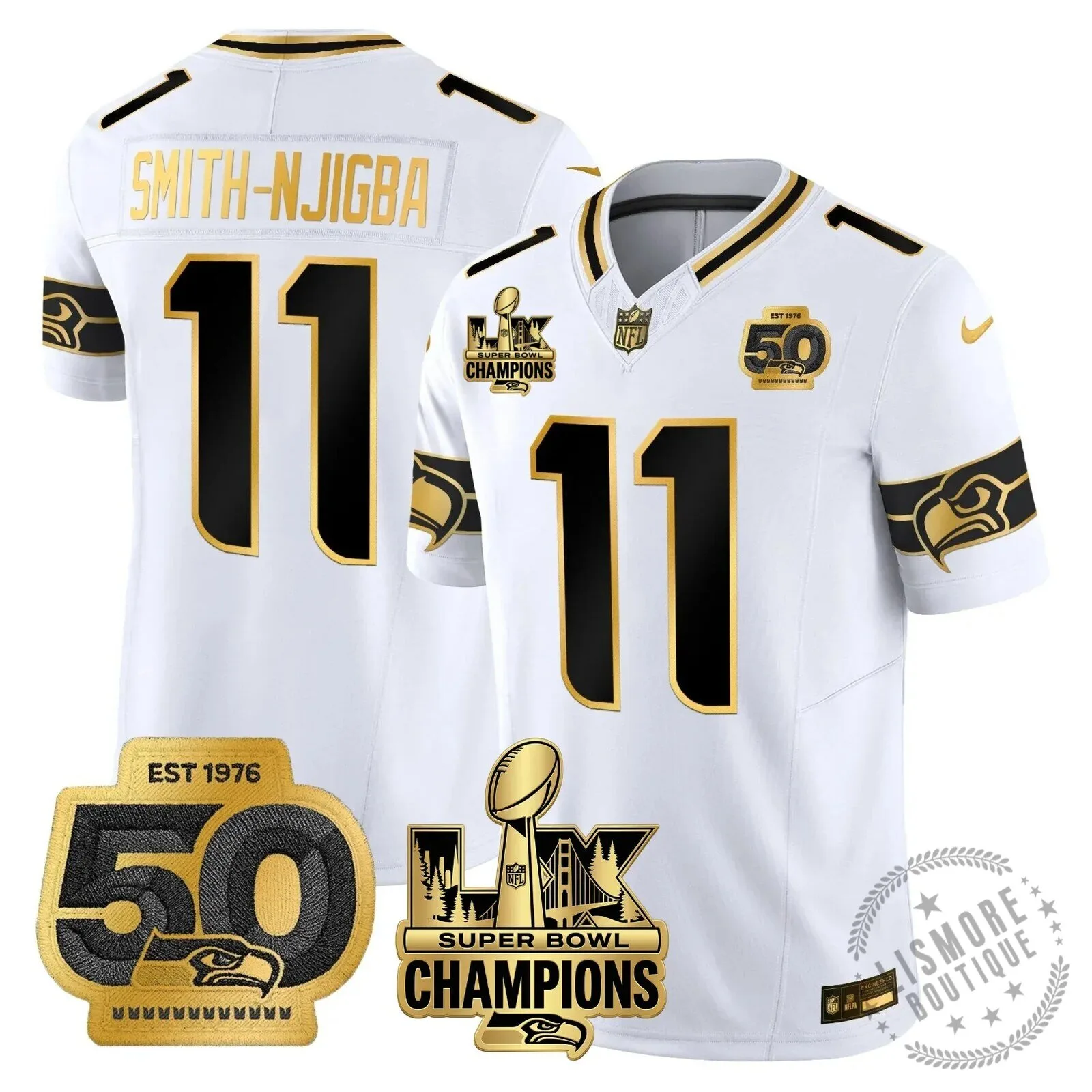Seattle Seahawks Jaxon Smith-Njigba Super Bowl Champions Throwback Football Jersey 205 Seattle Seahawks Jaxon Smith-Njigba Super Bowl Champions Throwback Football Jersey