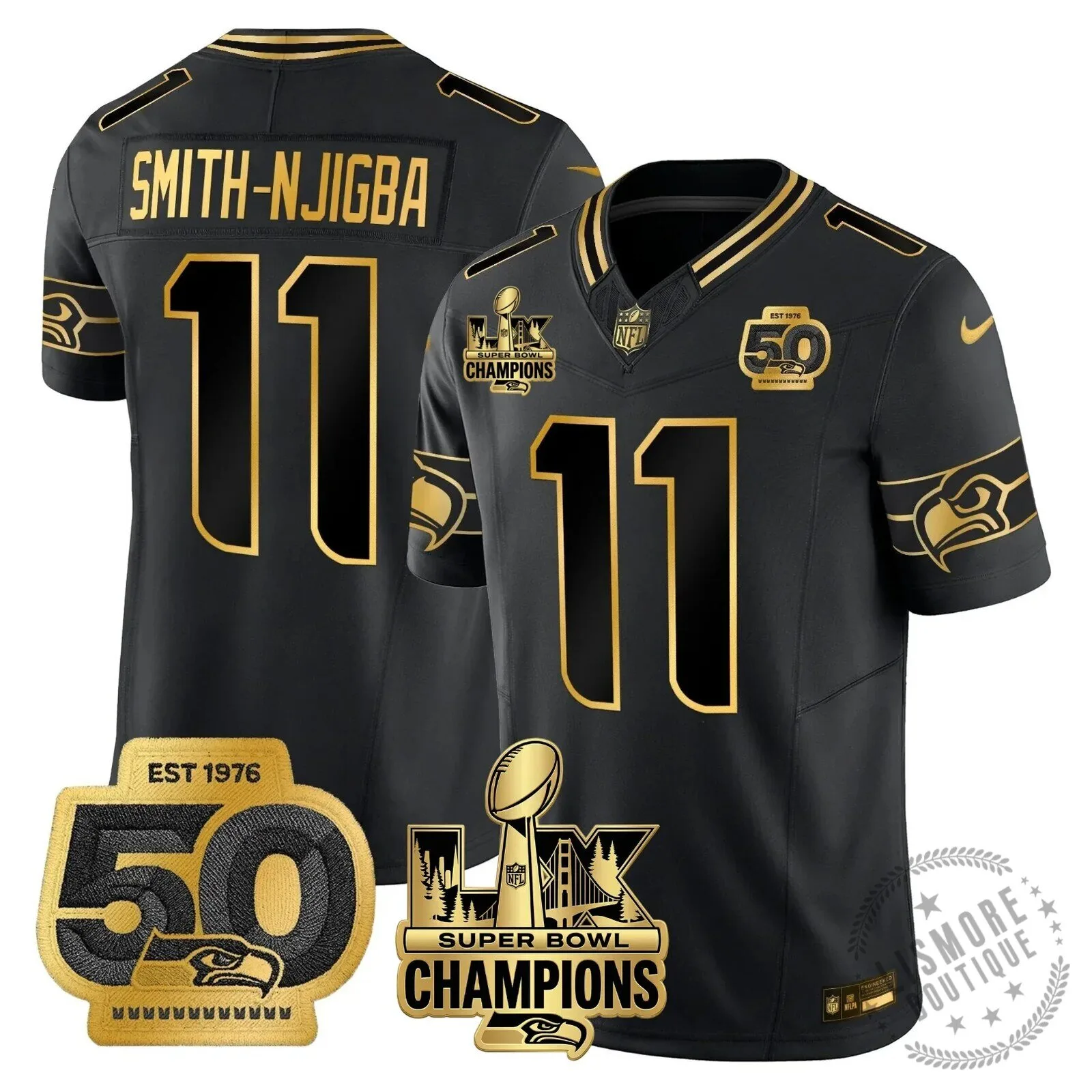 Seattle Seahawks Jaxon Smith-Njigba Super Bowl Champions Throwback Football Jersey 207 Seattle Seahawks Jaxon Smith-Njigba Super Bowl Champions Throwback Football Jersey