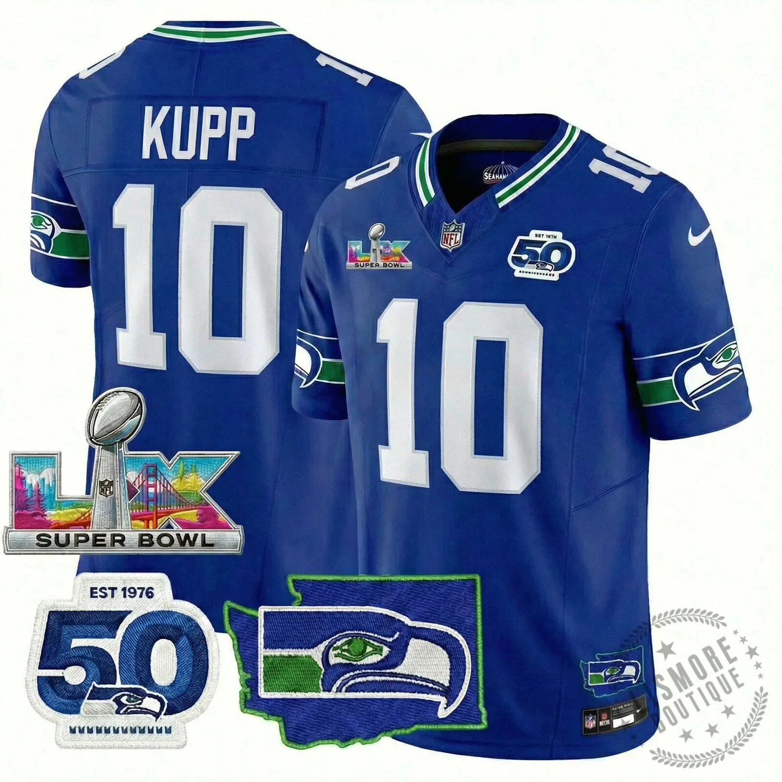 Seattle Seahawks Jaxon Smith-Njigba Super Bowl Champions Throwback Football Jersey 215 Seattle Seahawks Jaxon Smith-Njigba Super Bowl Champions Throwback Football Jersey