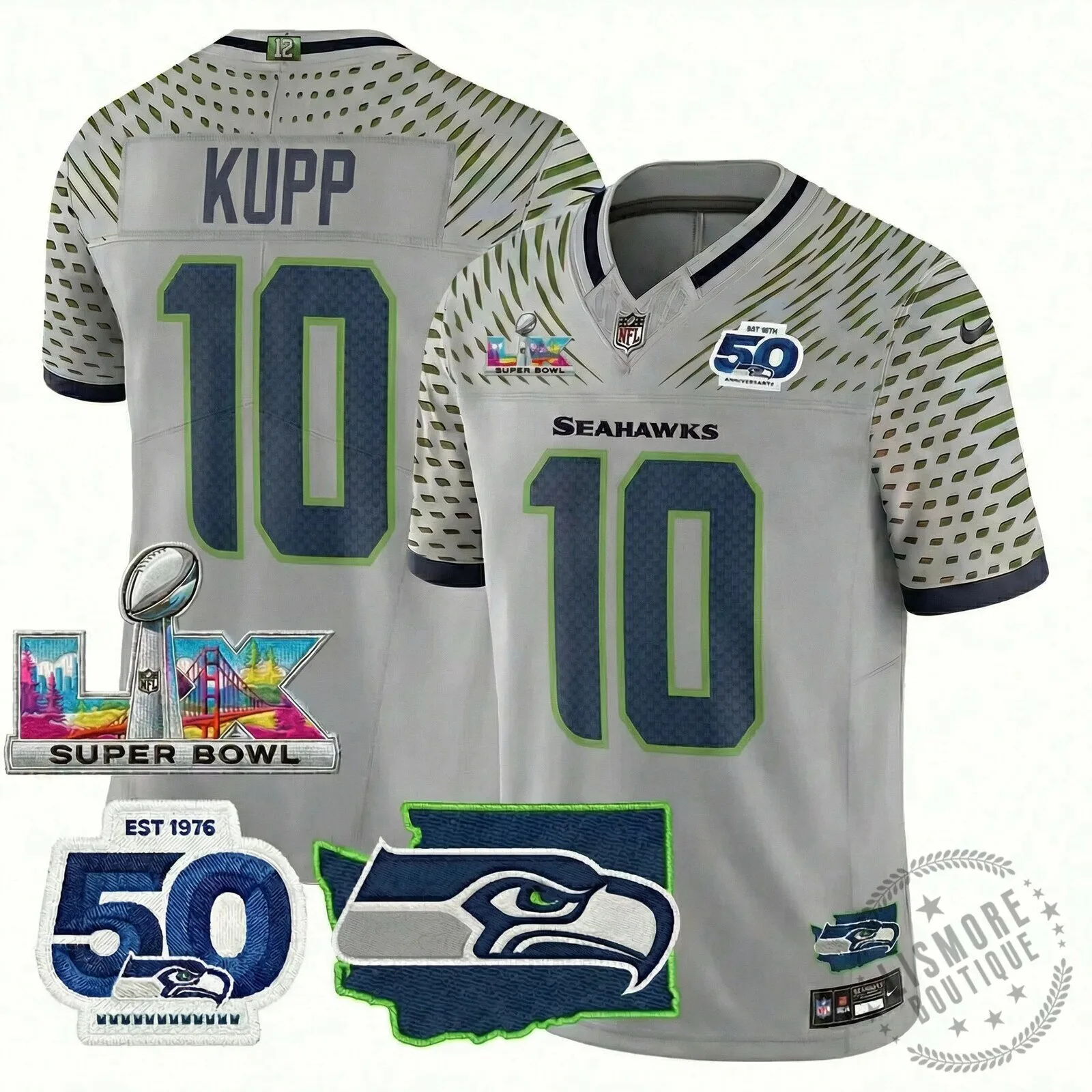 Seattle Seahawks Jaxon Smith-Njigba Super Bowl Champions Throwback Football Jersey 217 Seattle Seahawks Jaxon Smith-Njigba Super Bowl Champions Throwback Football Jersey