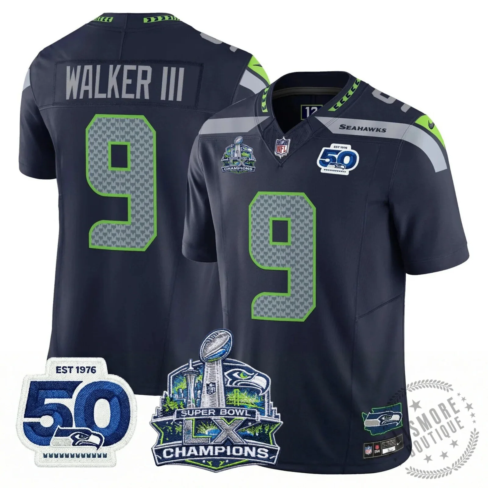 Seattle Seahawks Jaxon Smith-Njigba Super Bowl Champions Throwback Football Jersey 224 Seattle Seahawks Jaxon Smith-Njigba Super Bowl Champions Throwback Football Jersey
