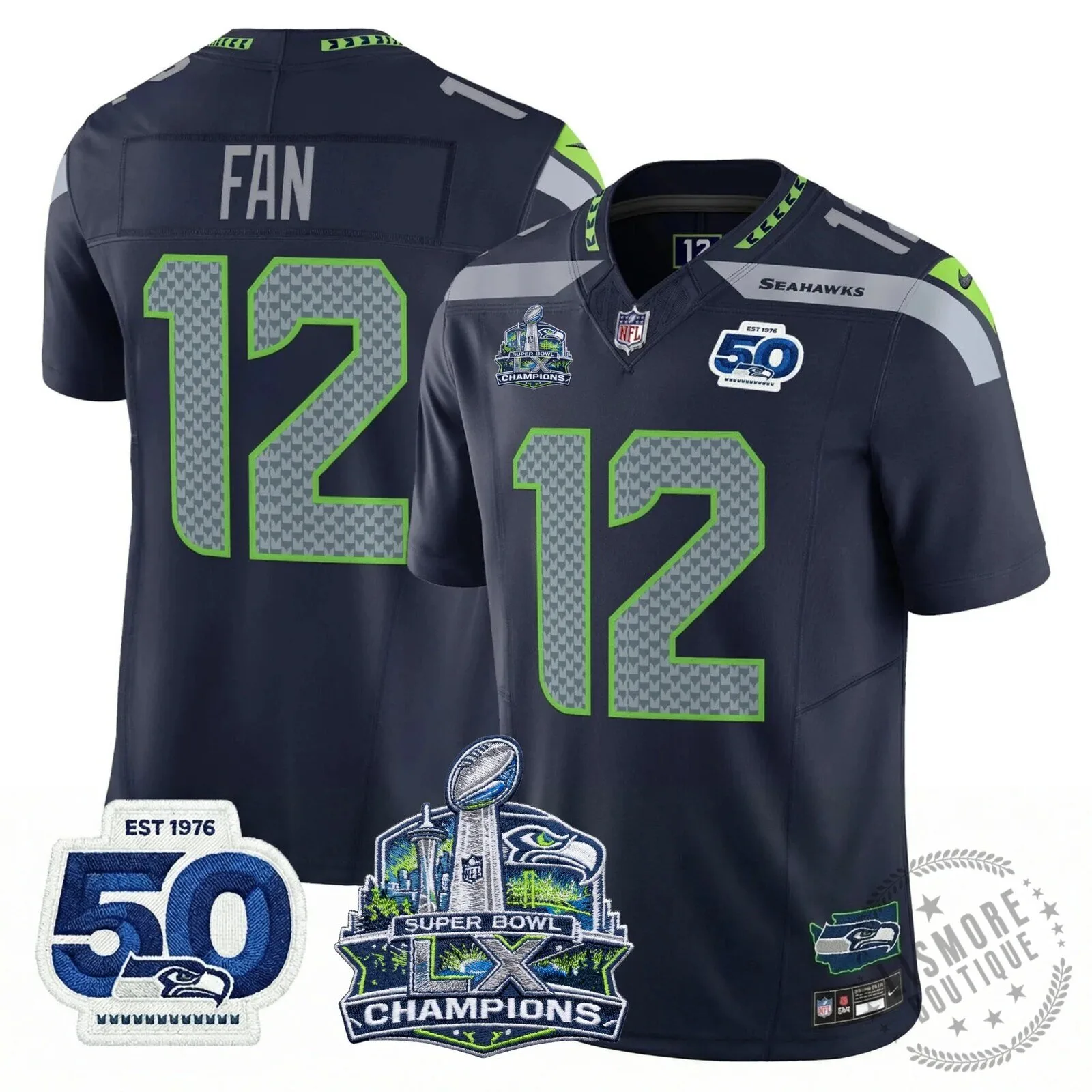 Seattle Seahawks Jaxon Smith-Njigba Super Bowl Champions Throwback Football Jersey 225 Seattle Seahawks Jaxon Smith-Njigba Super Bowl Champions Throwback Football Jersey