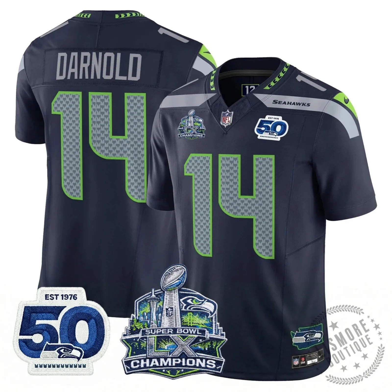 Seattle Seahawks Jaxon Smith-Njigba Super Bowl Champions Throwback Football Jersey 226 Seattle Seahawks Jaxon Smith-Njigba Super Bowl Champions Throwback Football Jersey