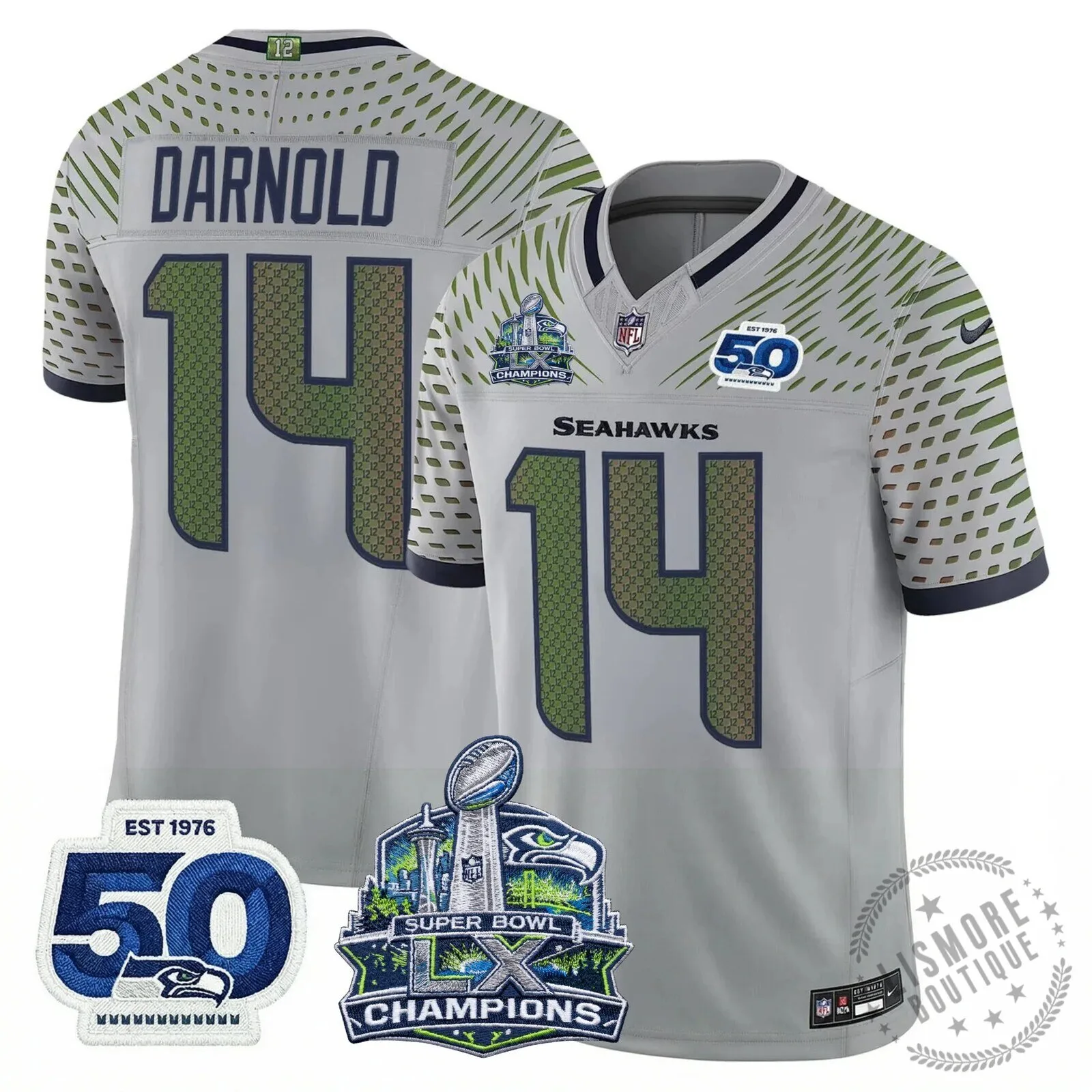 Seattle Seahawks Jaxon Smith-Njigba Super Bowl Champions Throwback Football Jersey 232 Seattle Seahawks Jaxon Smith-Njigba Super Bowl Champions Throwback Football Jersey