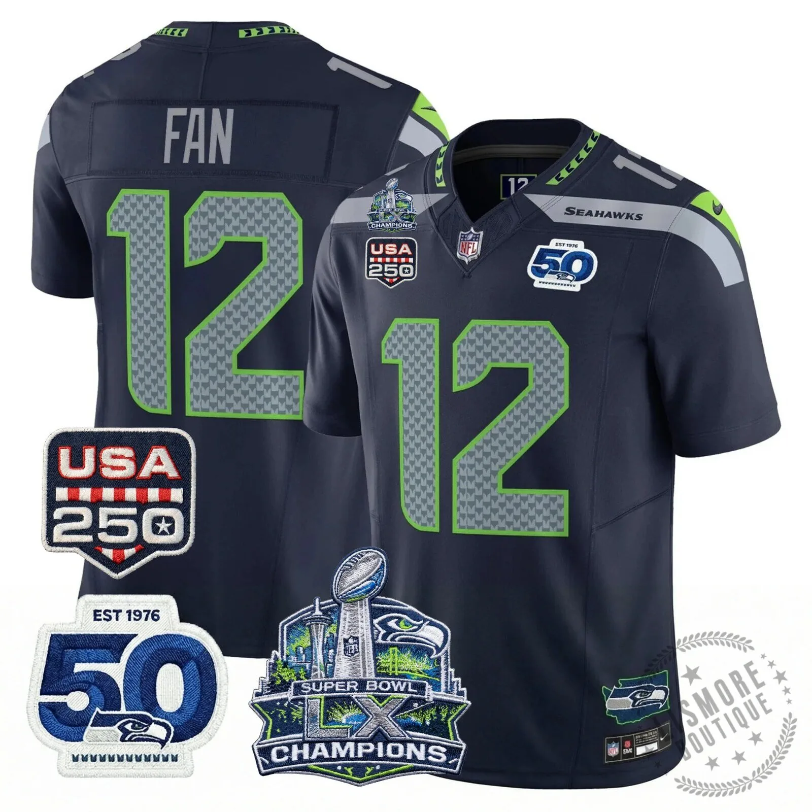Seattle Seahawks Jaxon Smith-Njigba Super Bowl Champions Throwback Football Jersey 235 Seattle Seahawks Jaxon Smith-Njigba Super Bowl Champions Throwback Football Jersey