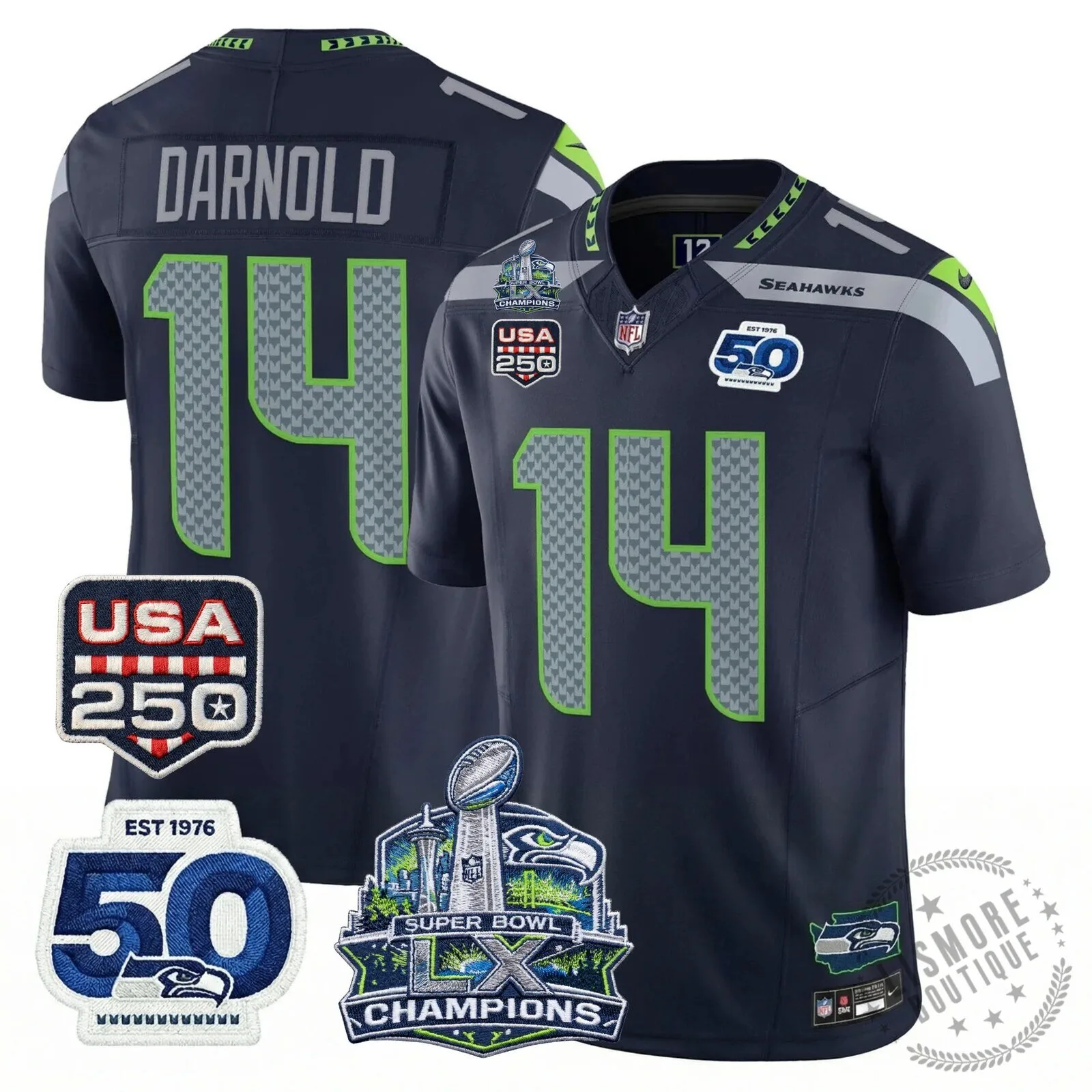 Seattle Seahawks Jaxon Smith-Njigba Super Bowl Champions Throwback Football Jersey 236 Seattle Seahawks Jaxon Smith-Njigba Super Bowl Champions Throwback Football Jersey