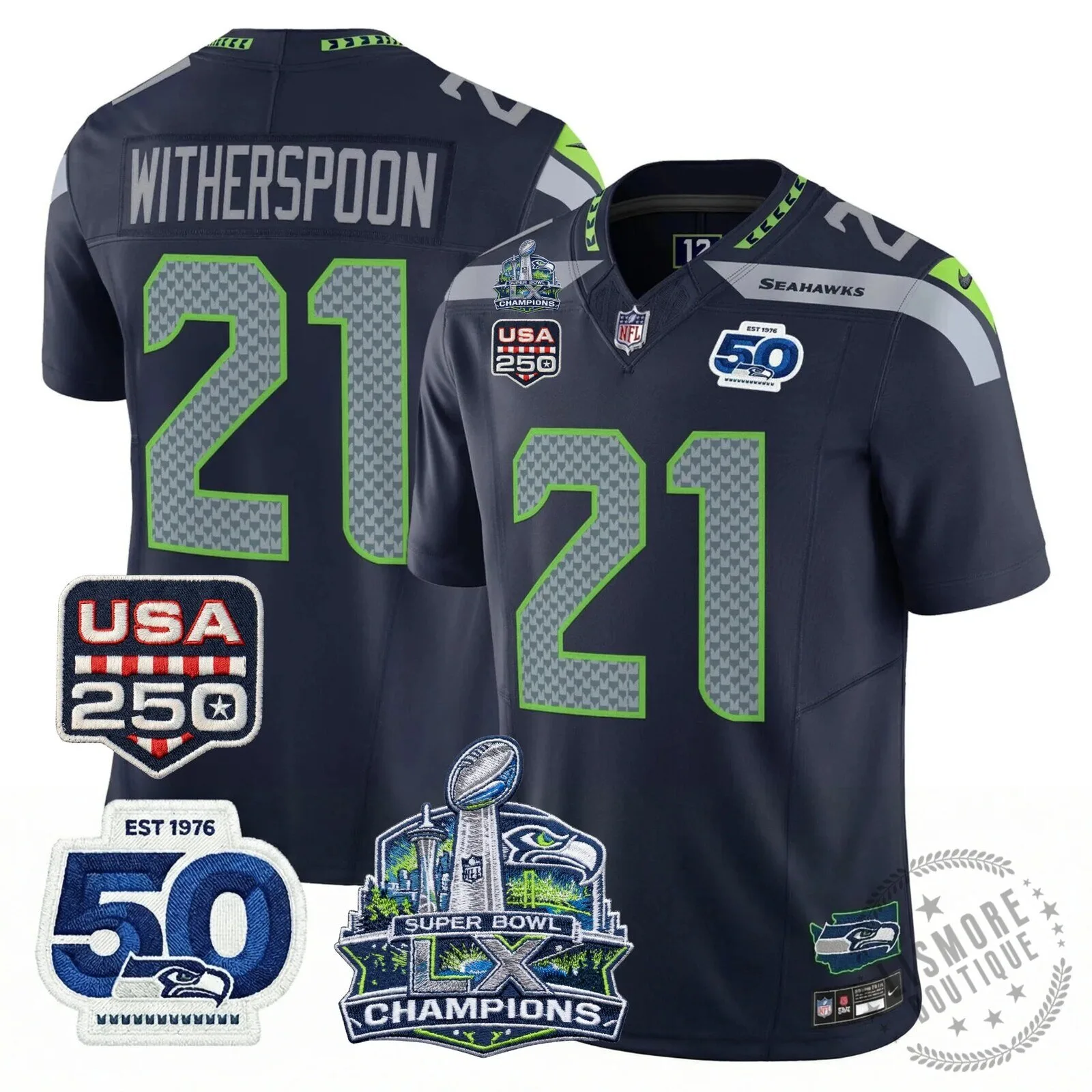 Seattle Seahawks Jaxon Smith-Njigba Super Bowl Champions Throwback Football Jersey 237 Seattle Seahawks Jaxon Smith-Njigba Super Bowl Champions Throwback Football Jersey