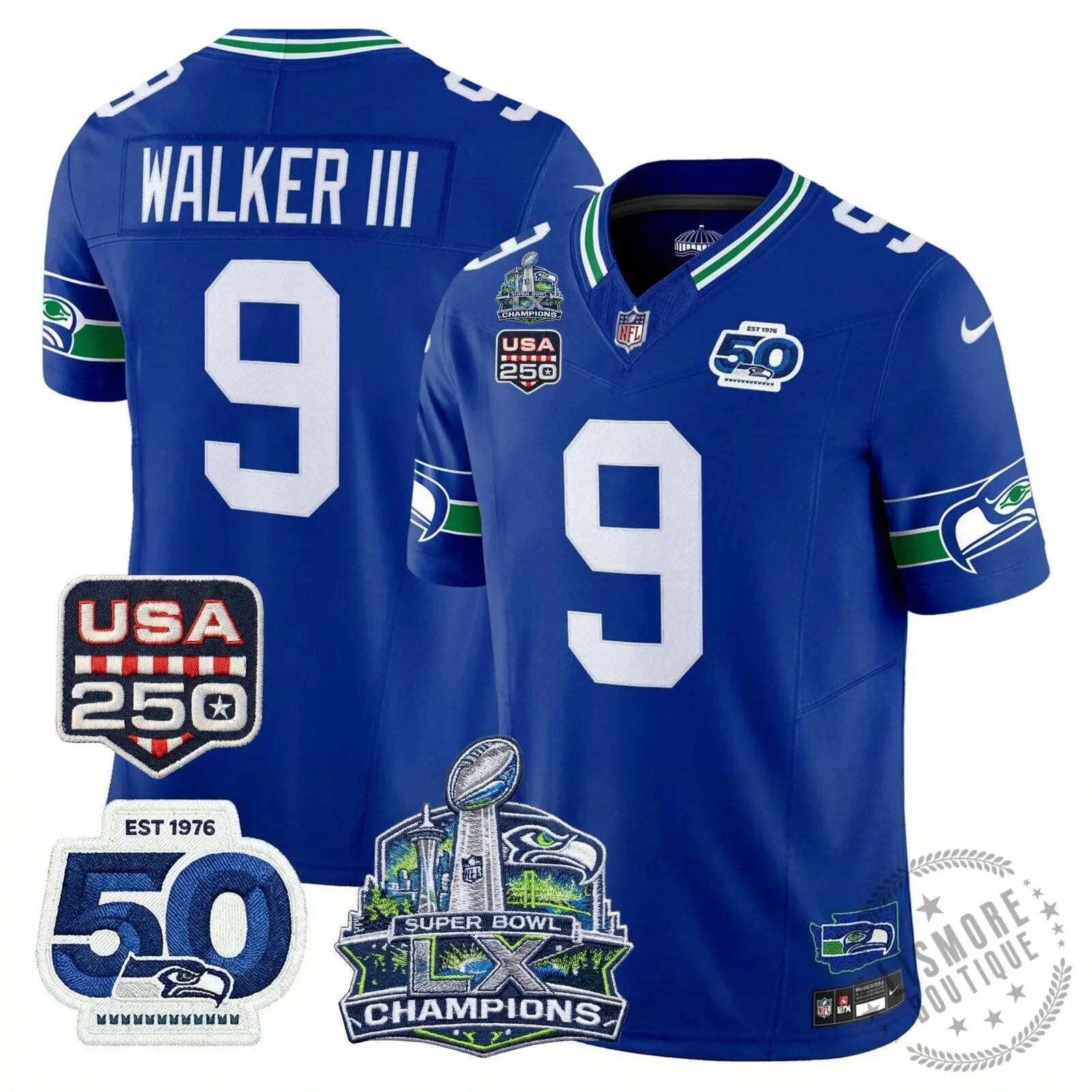 Seattle Seahawks Jaxon Smith-Njigba Super Bowl Champions Throwback Football Jersey 239 Seattle Seahawks Jaxon Smith-Njigba Super Bowl Champions Throwback Football Jersey