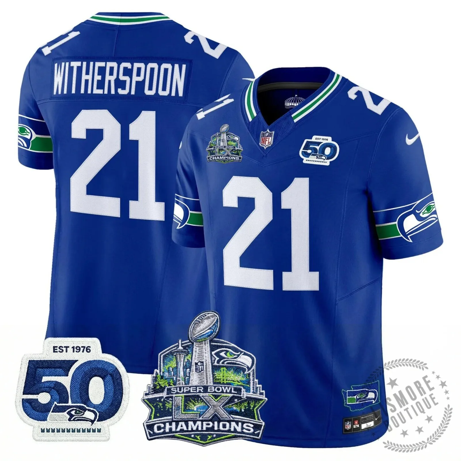 Seattle Seahawks Jaxon Smith-Njigba Super Bowl Champions Throwback Football Jersey 241 Seattle Seahawks Jaxon Smith-Njigba Super Bowl Champions Throwback Football Jersey