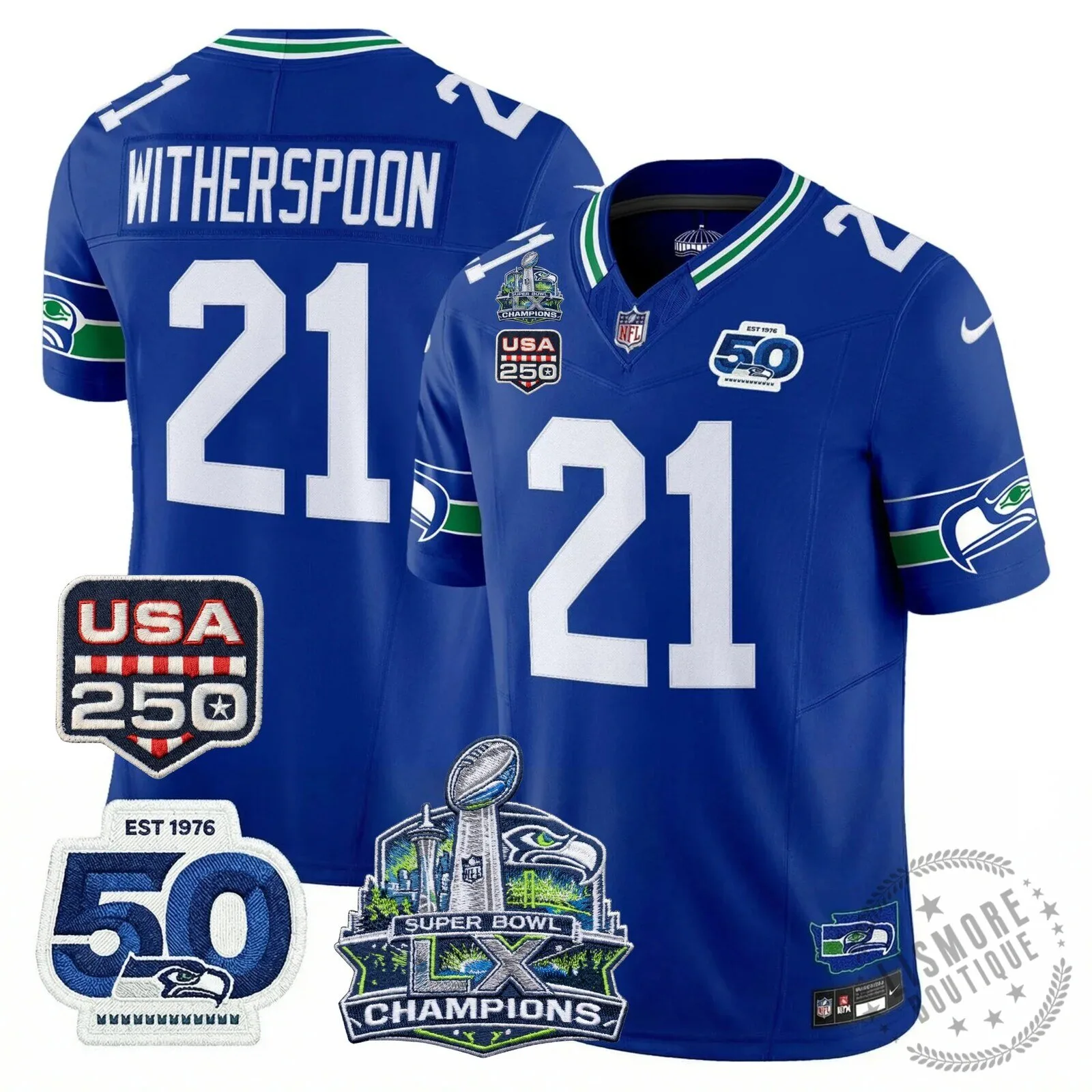 Seattle Seahawks Jaxon Smith-Njigba Super Bowl Champions Throwback Football Jersey 243 Seattle Seahawks Jaxon Smith-Njigba Super Bowl Champions Throwback Football Jersey