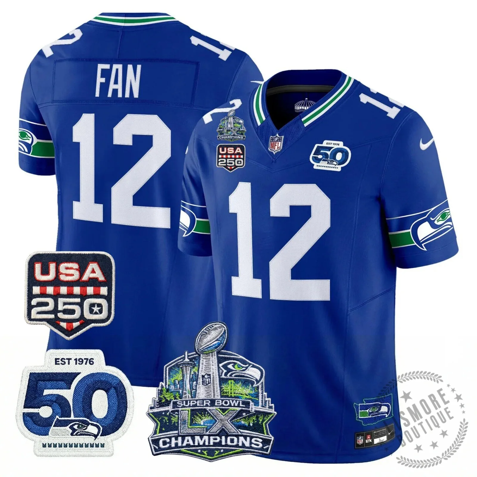 Seattle Seahawks Jaxon Smith-Njigba Super Bowl Champions Throwback Football Jersey 244 Seattle Seahawks Jaxon Smith-Njigba Super Bowl Champions Throwback Football Jersey