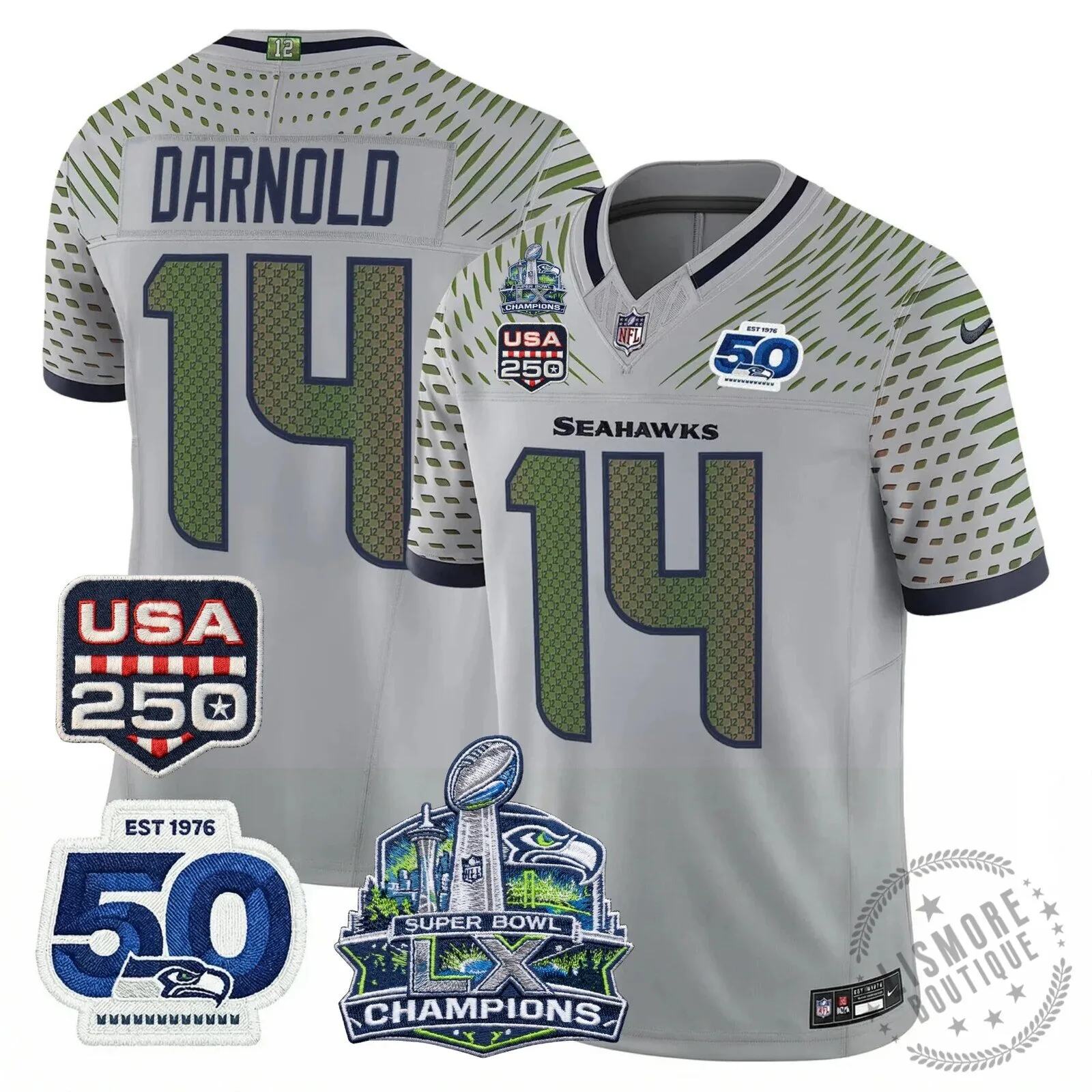 Seattle Seahawks Jaxon Smith-Njigba Super Bowl Champions Throwback Football Jersey 246 Seattle Seahawks Jaxon Smith-Njigba Super Bowl Champions Throwback Football Jersey