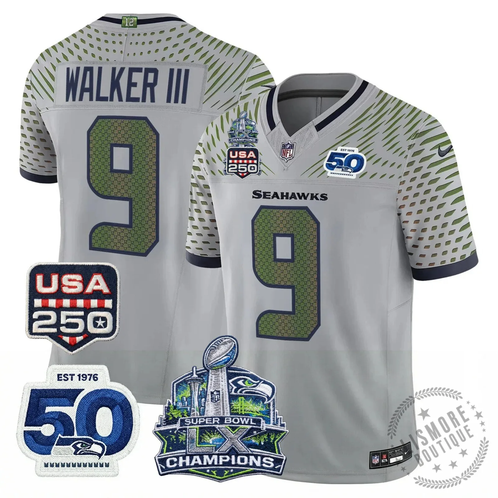 Seattle Seahawks Jaxon Smith-Njigba Super Bowl Champions Throwback Football Jersey 249 Seattle Seahawks Jaxon Smith-Njigba Super Bowl Champions Throwback Football Jersey