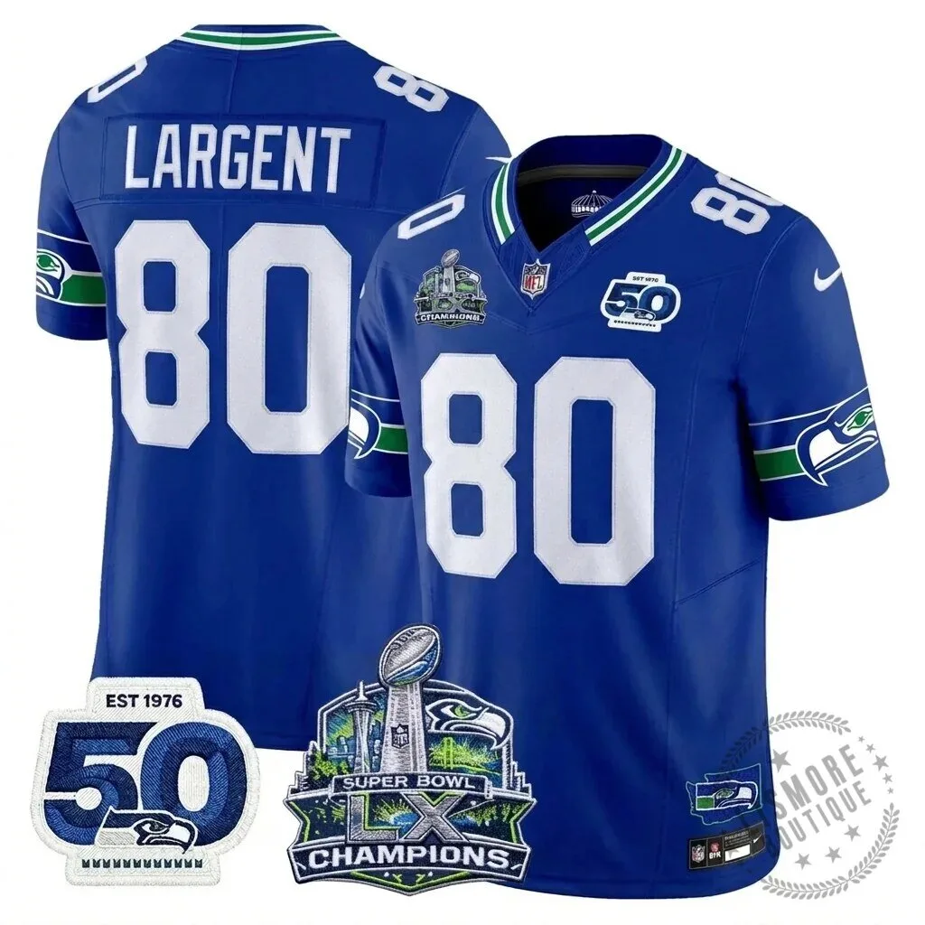 Seattle Seahawks Jaxon Smith-Njigba Super Bowl Champions Throwback Football Jersey 257 Seattle Seahawks Jaxon Smith-Njigba Super Bowl Champions Throwback Football Jersey