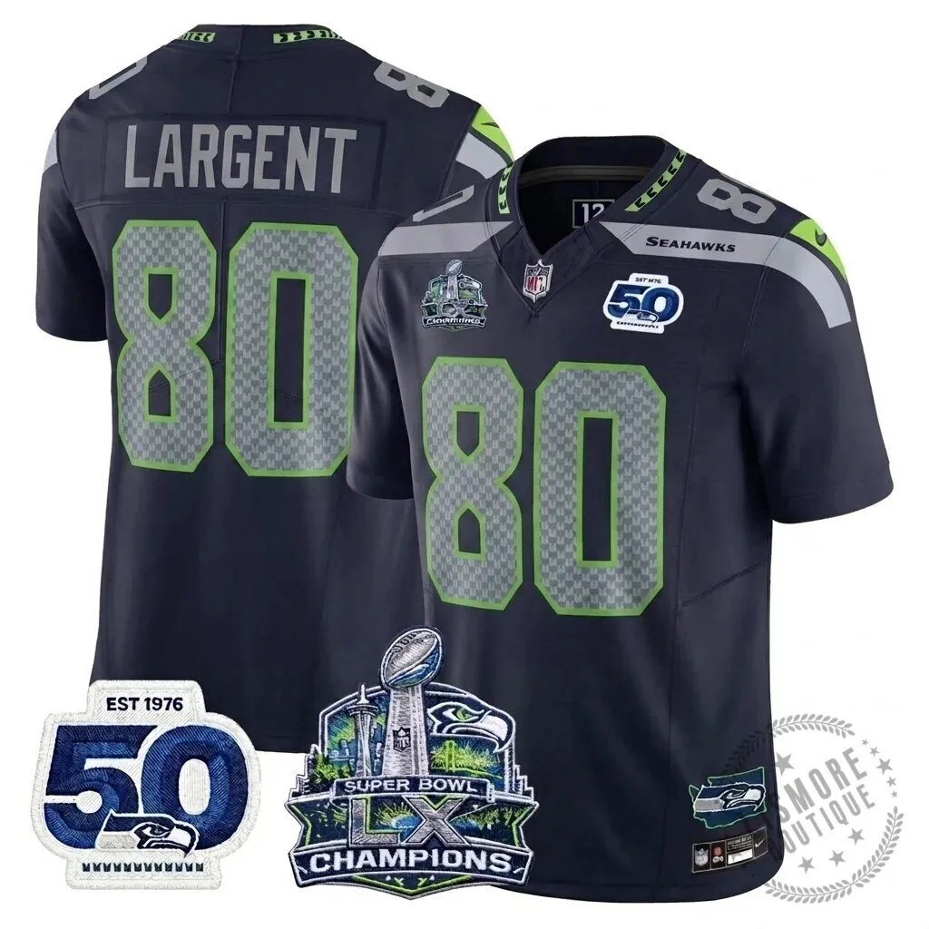 Seattle Seahawks Jaxon Smith-Njigba Super Bowl Champions Throwback Football Jersey 258 Seattle Seahawks Jaxon Smith-Njigba Super Bowl Champions Throwback Football Jersey