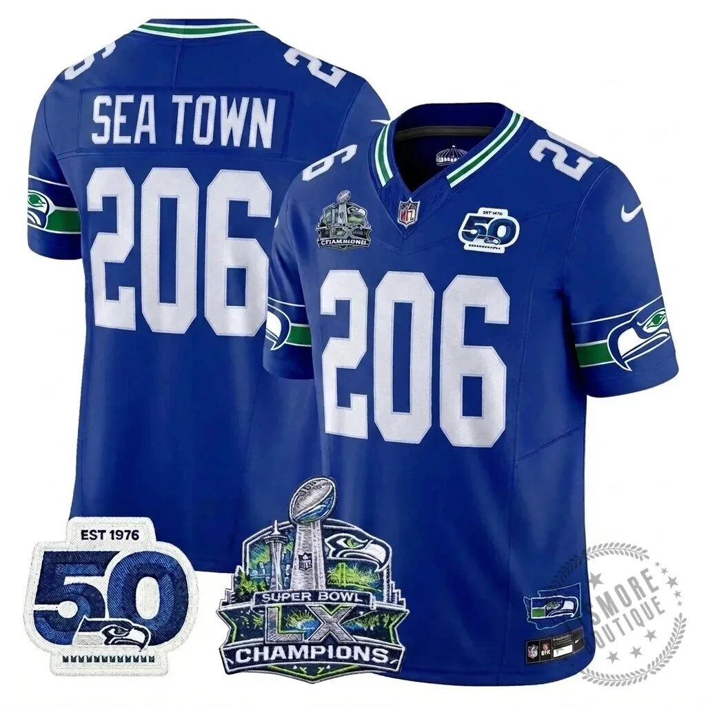 Seattle Seahawks Jaxon Smith-Njigba Super Bowl Champions Throwback Football Jersey 265 Seattle Seahawks Jaxon Smith-Njigba Super Bowl Champions Throwback Football Jersey