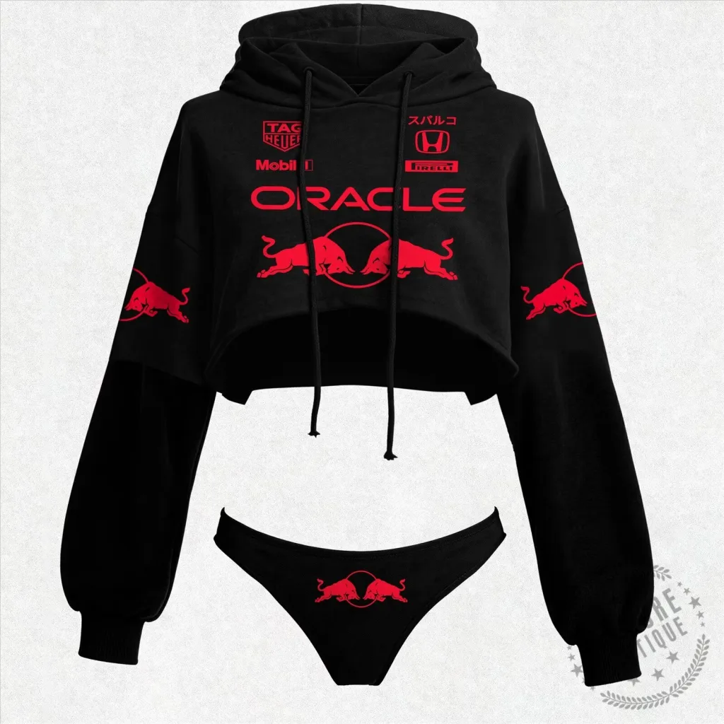 Oracle Red Bull Racing Formula 1 Cropped Hoodie and Thong Set Oracle Red Bull Racing Formula 1 Cropped Hoodie and Thong Set