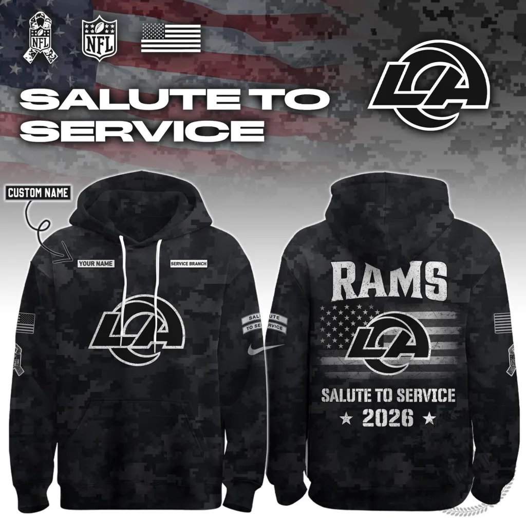 Los Angeles Rams Salute to Service 2026 Personalized Hoodie Los Angeles Rams Salute to Service 2026 Personalized Hoodie