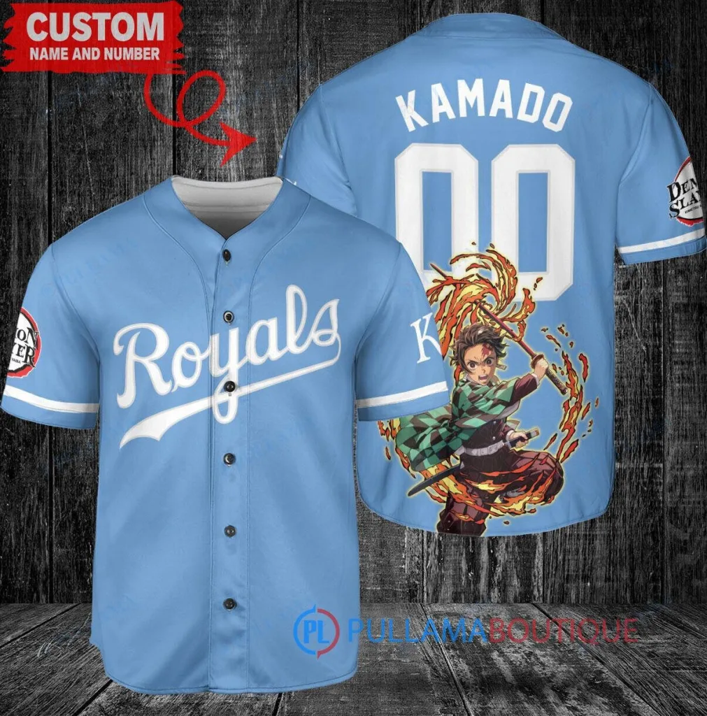 Kansas City Royals Baseball Demon Slayer Tanjiro Kamado Custom Baseball Jersey