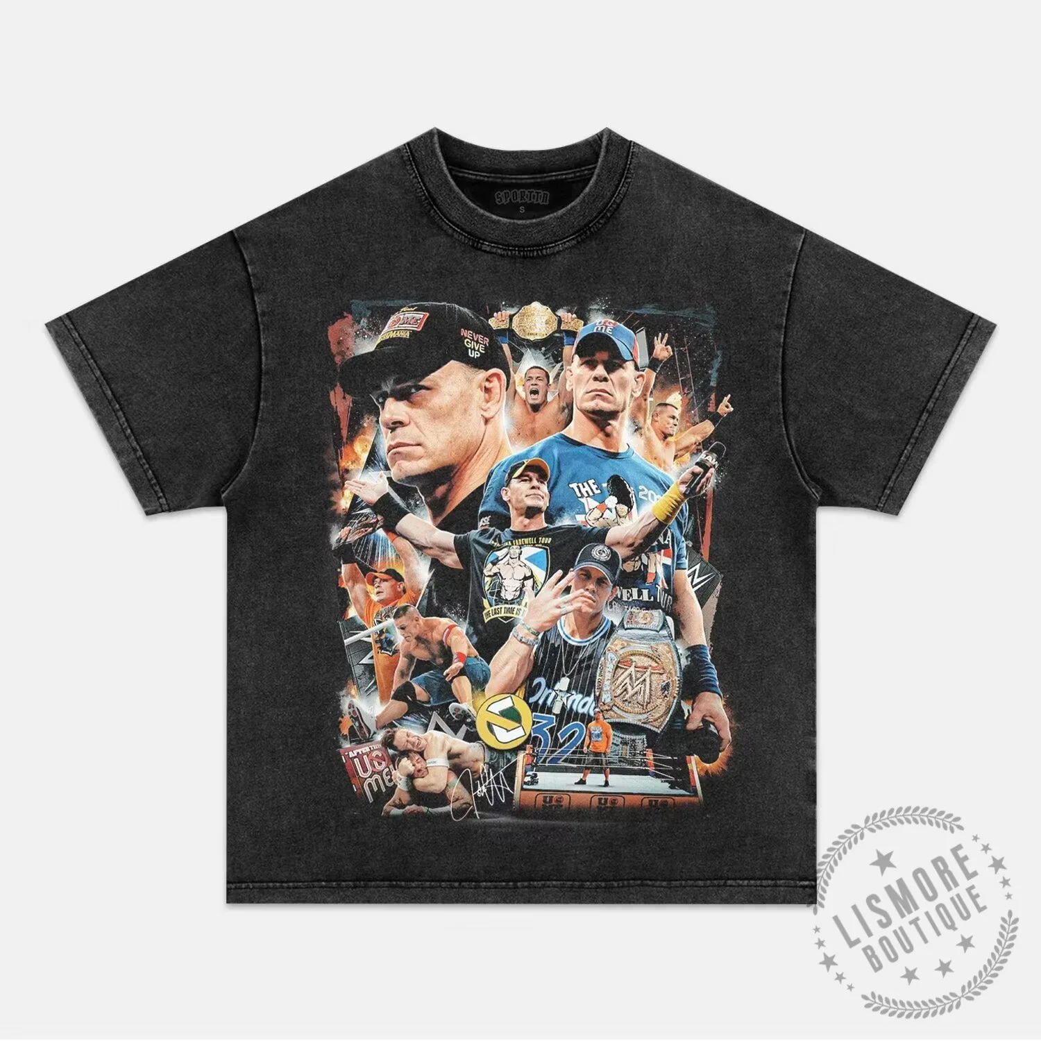 John Cena Never Give Up Collage Graphic T-Shirt