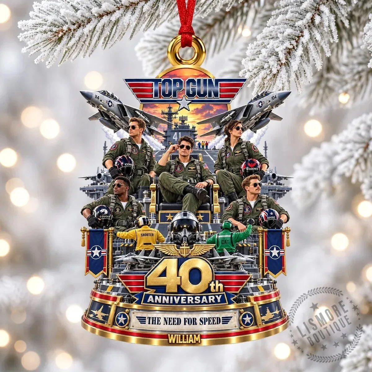 Top Gun 40th Anniversary The Need For Speed Christmas Tree Ornament