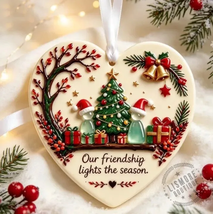 Friendship Heart Christmas Tree Holiday Ornament Decoration