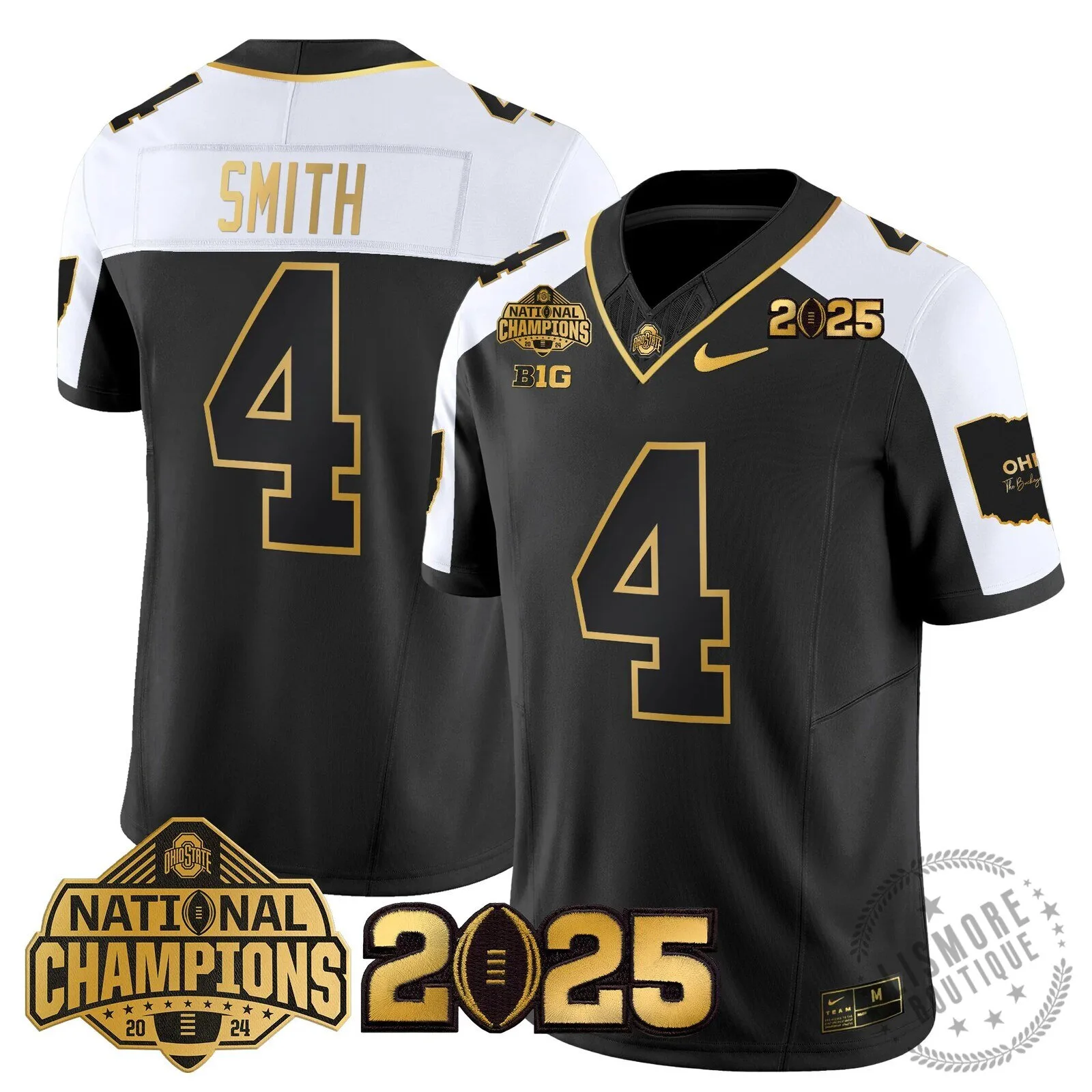 Ohio State Buckeyes National Champions 2025 Black Football Jersey