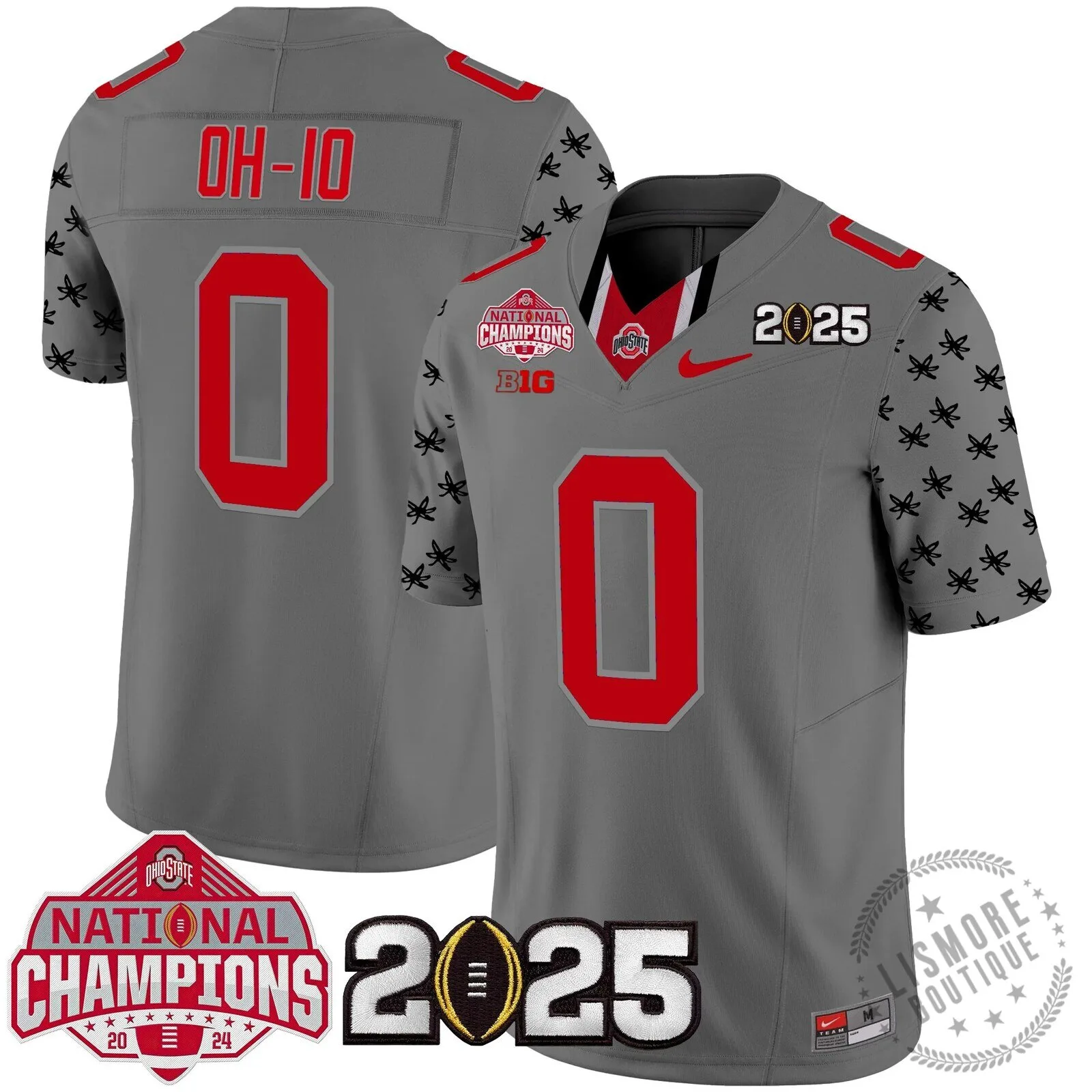 Ohio State Buckeyes National Champions 2025 Football Team Fan Jersey 80 Ohio State Buckeyes National Champions 2025 Football Team Fan Jersey