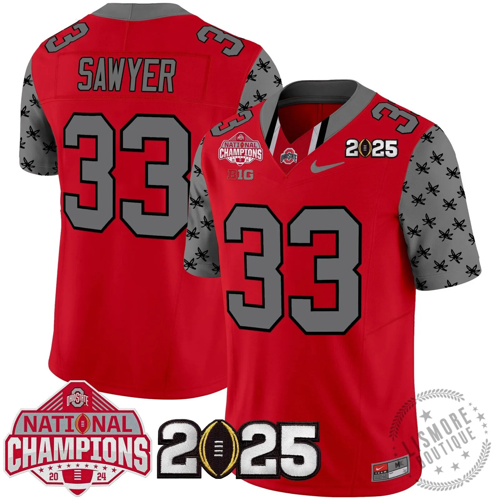 Ohio State Buckeyes National Champions 2025 Football Team Fan Jersey 98 Ohio State Buckeyes National Champions 2025 Football Team Fan Jersey