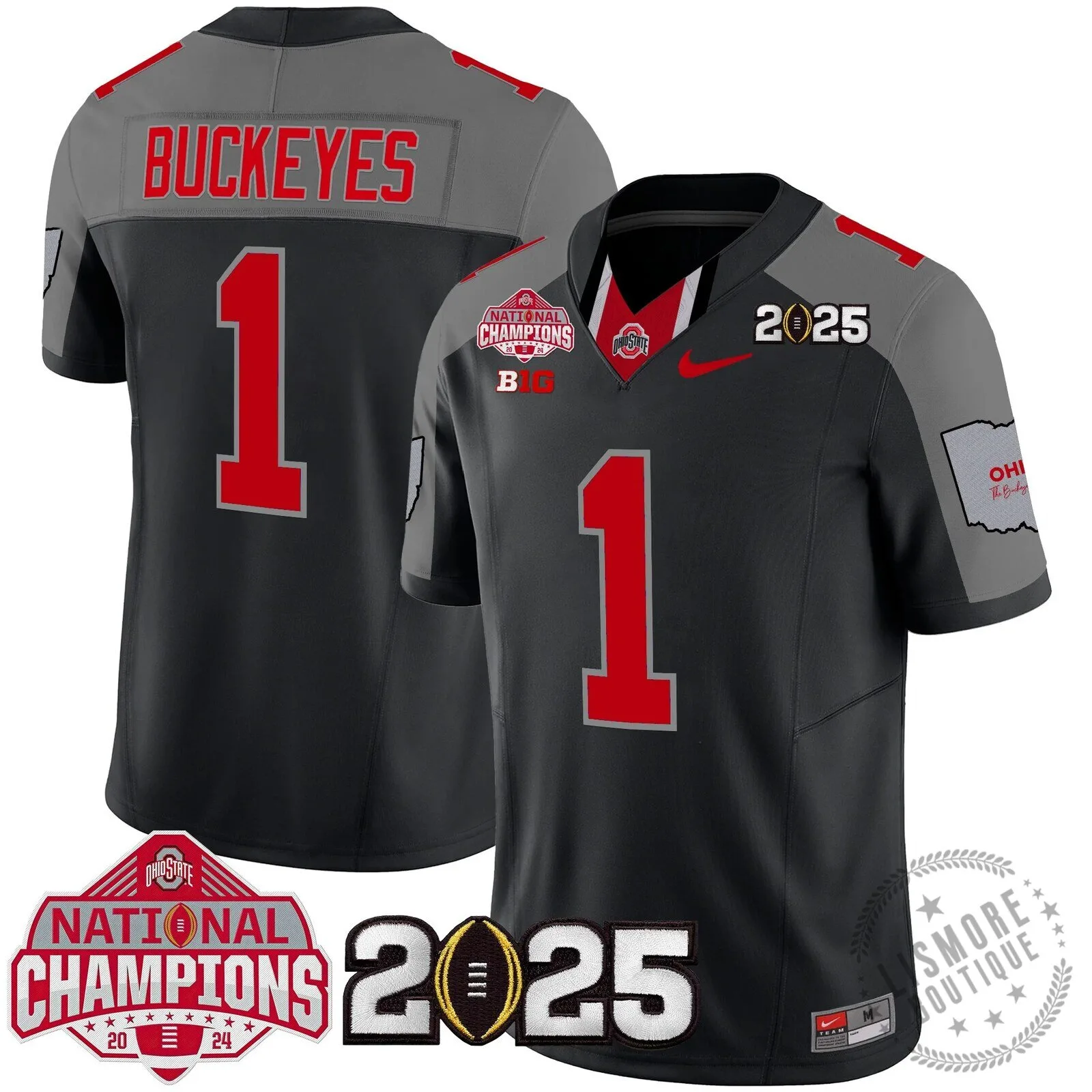 Ohio State Buckeyes National Champions 2025 Football Team Fan Jersey 104 Ohio State Buckeyes National Champions 2025 Football Team Fan Jersey