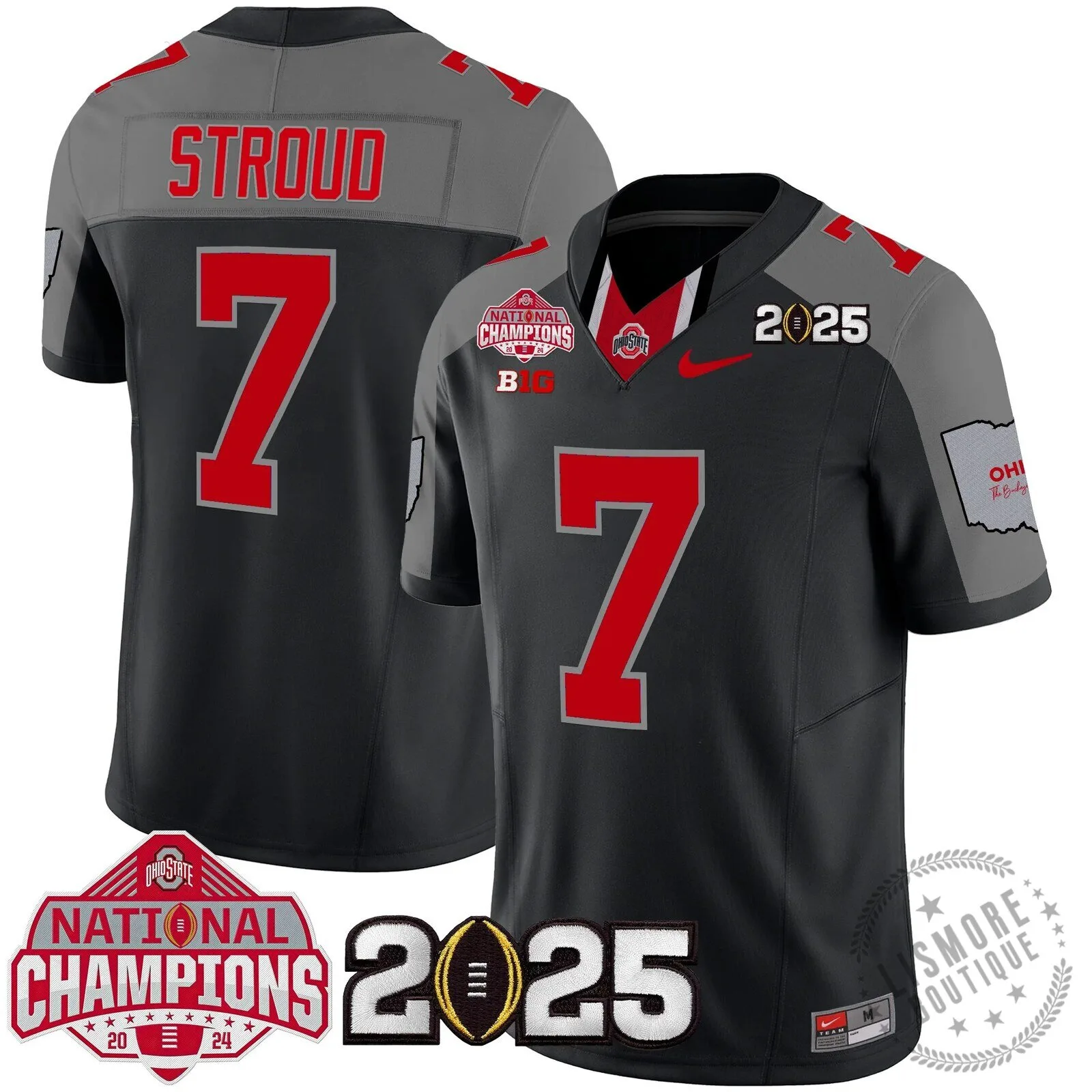 Ohio State Buckeyes National Champions 2025 Football Team Fan Jersey 105 Ohio State Buckeyes National Champions 2025 Football Team Fan Jersey