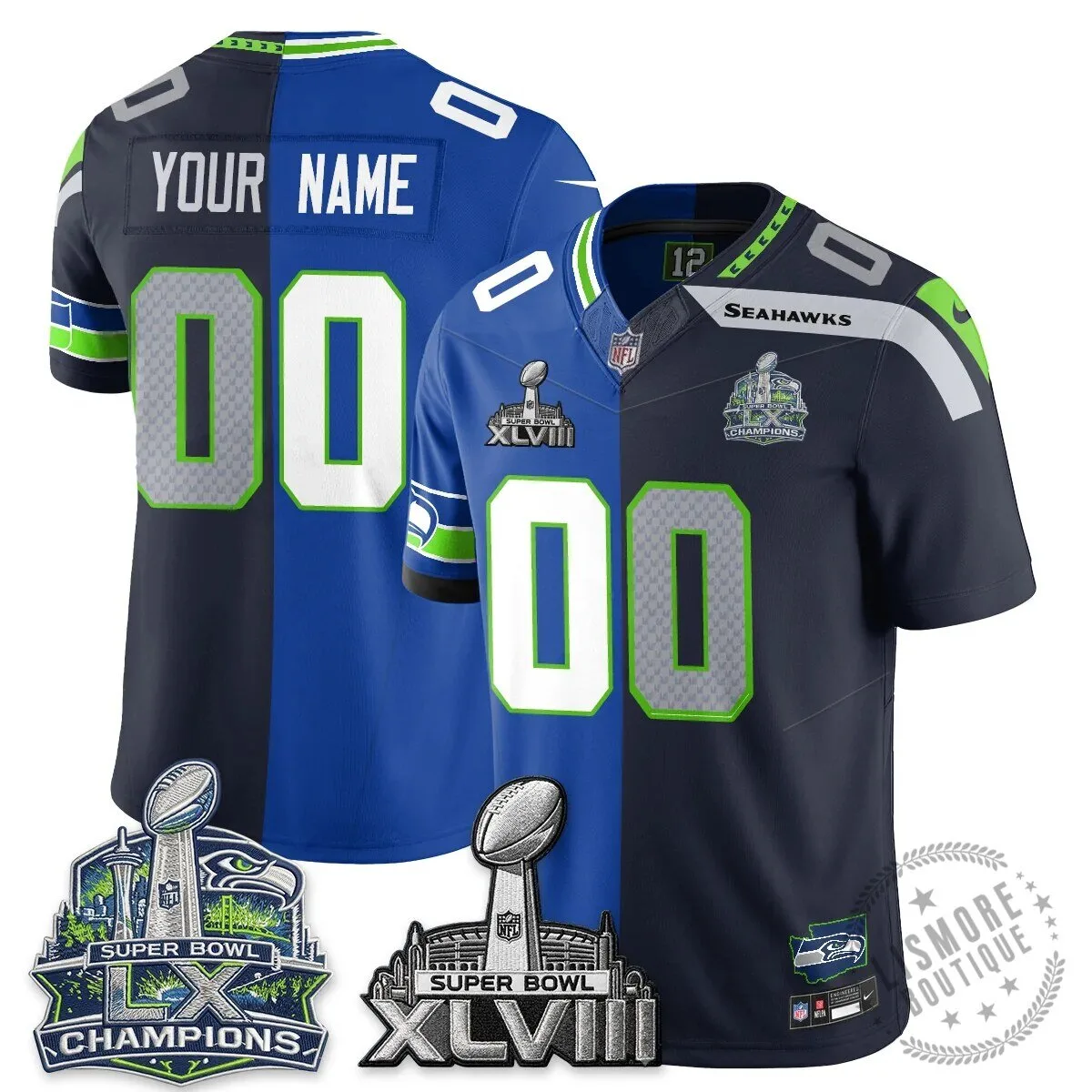 Seattle Seahawks Super Bowl XLVIII Split Edition Vapor Football Jersey