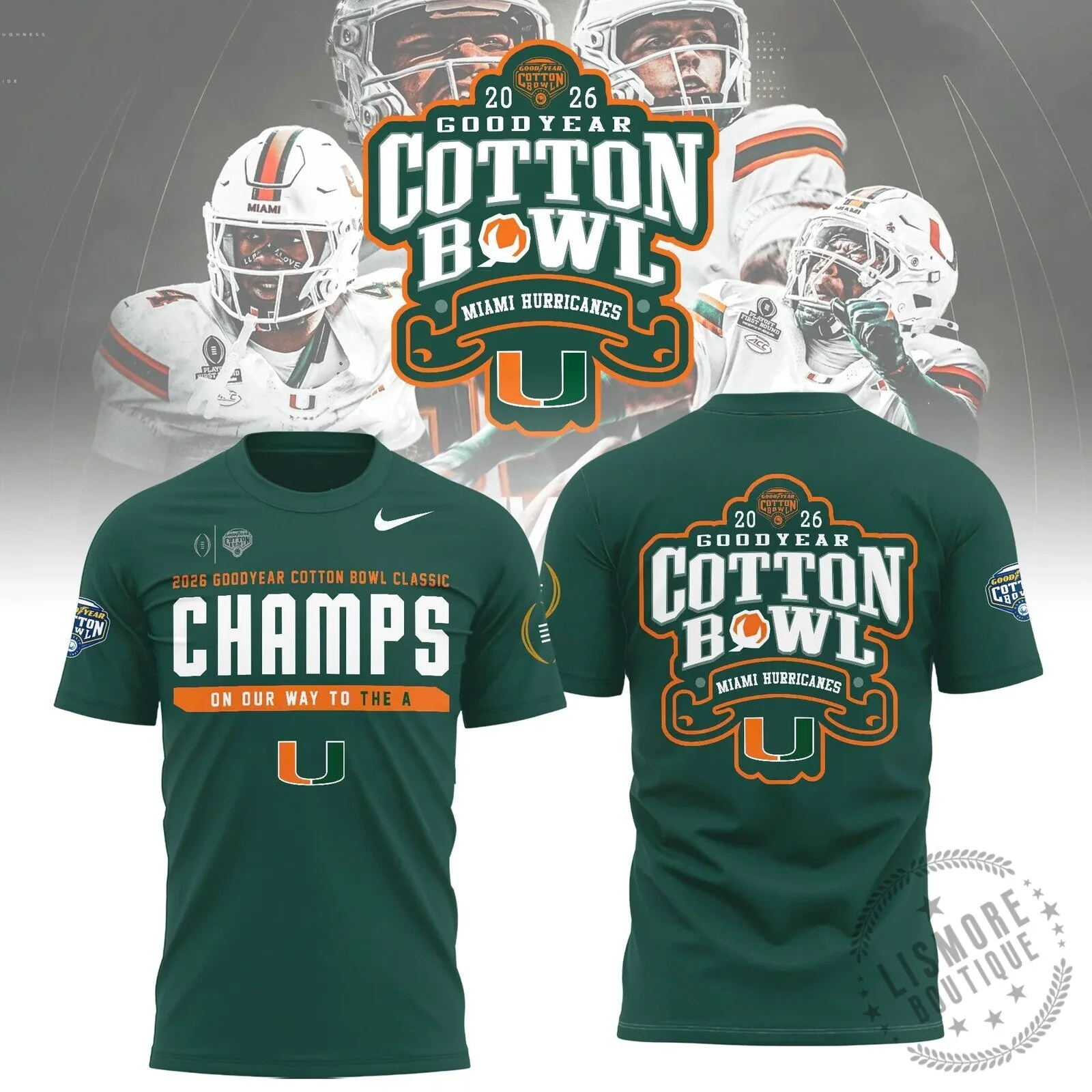 Miami Hurricanes Football 2026 Cotton Bowl Champions T-Shirt