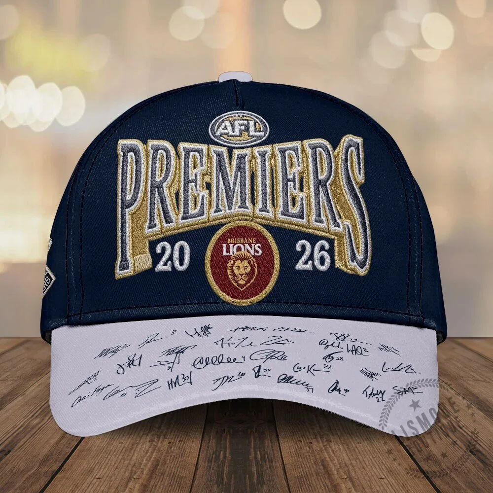 Brisbane Lions 2026 AFL Premiers Embroidered Signature Cap Hat