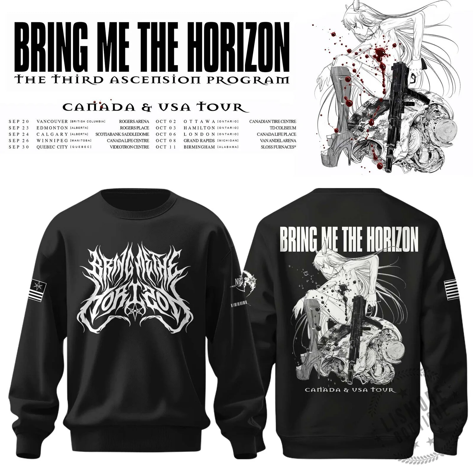 Bring Me The Horizon The Third Ascension Program Canada USA Tour Sweatshirt