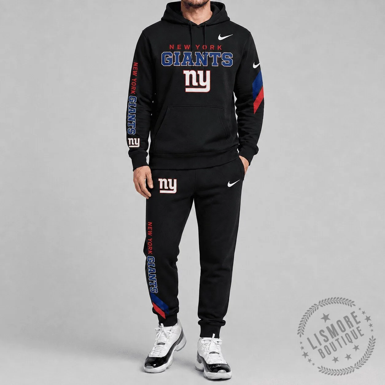 New York Giants Nike Black Primary Logo Club Fleece Hoodie and Jogger Set