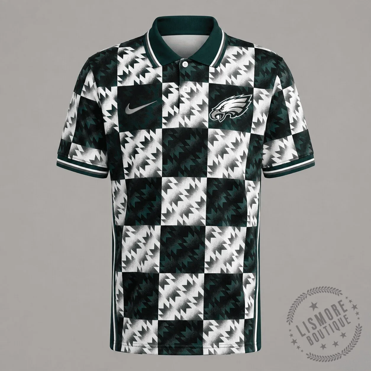 Philadelphia Eagles National Football League Retro Geometric Pattern Polo Shirt