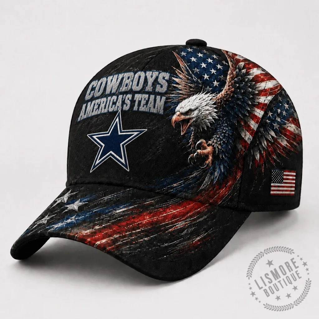 Dallas Cowboys America's Team Patriotic Eagle American Flag Baseball Cap Hat Dallas Cowboys America's Team Patriotic Eagle American Flag Baseball Cap Hat