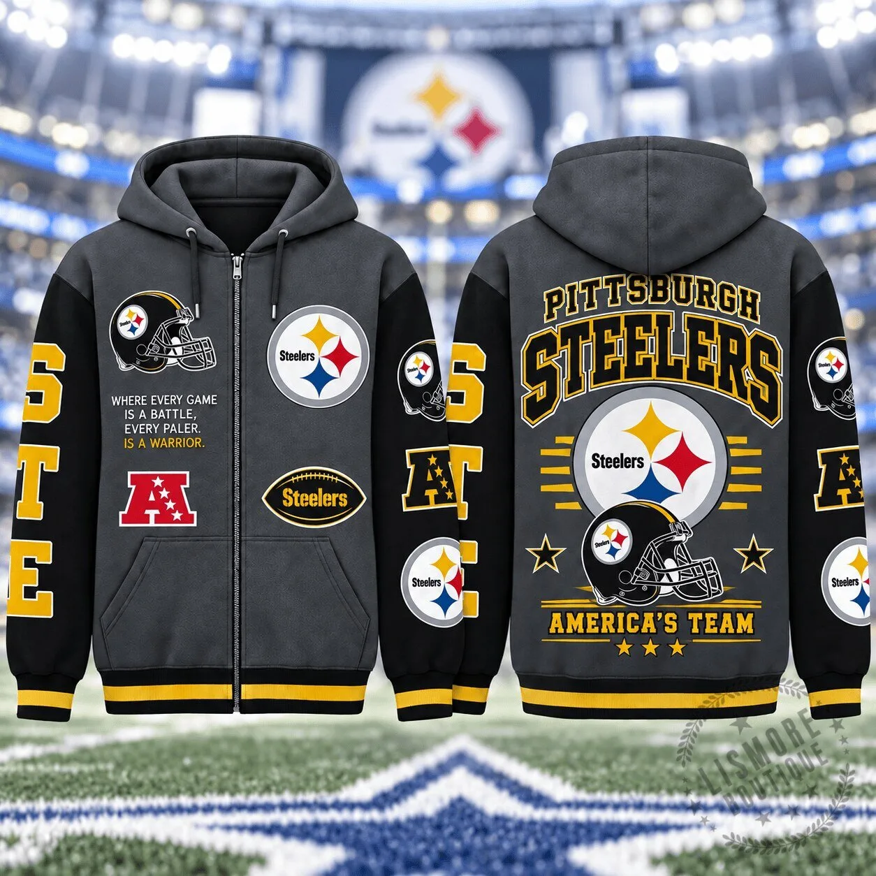 Pittsburgh Steelers Football Team America's Team Full Zip Hoodie